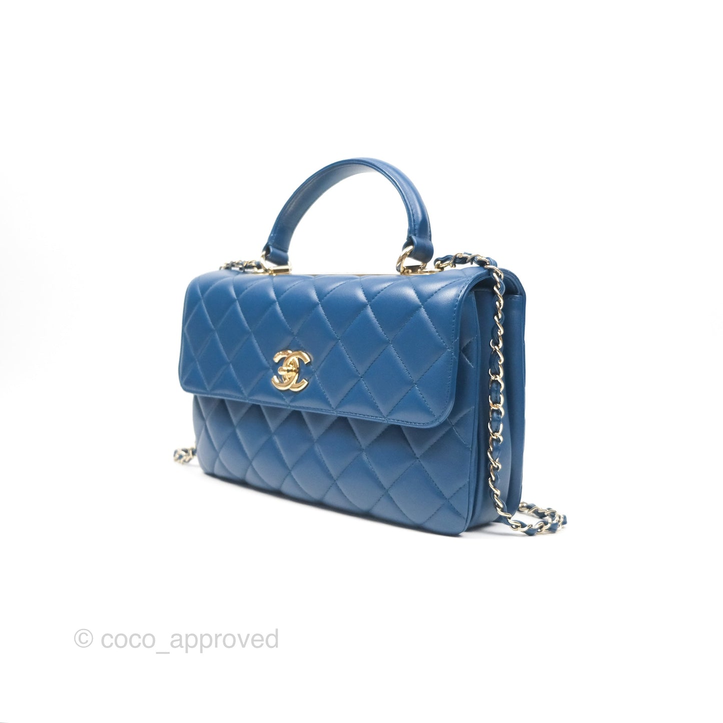 Chanel Medium Trendy CC Navy Blue Lambskin Gold Hardware