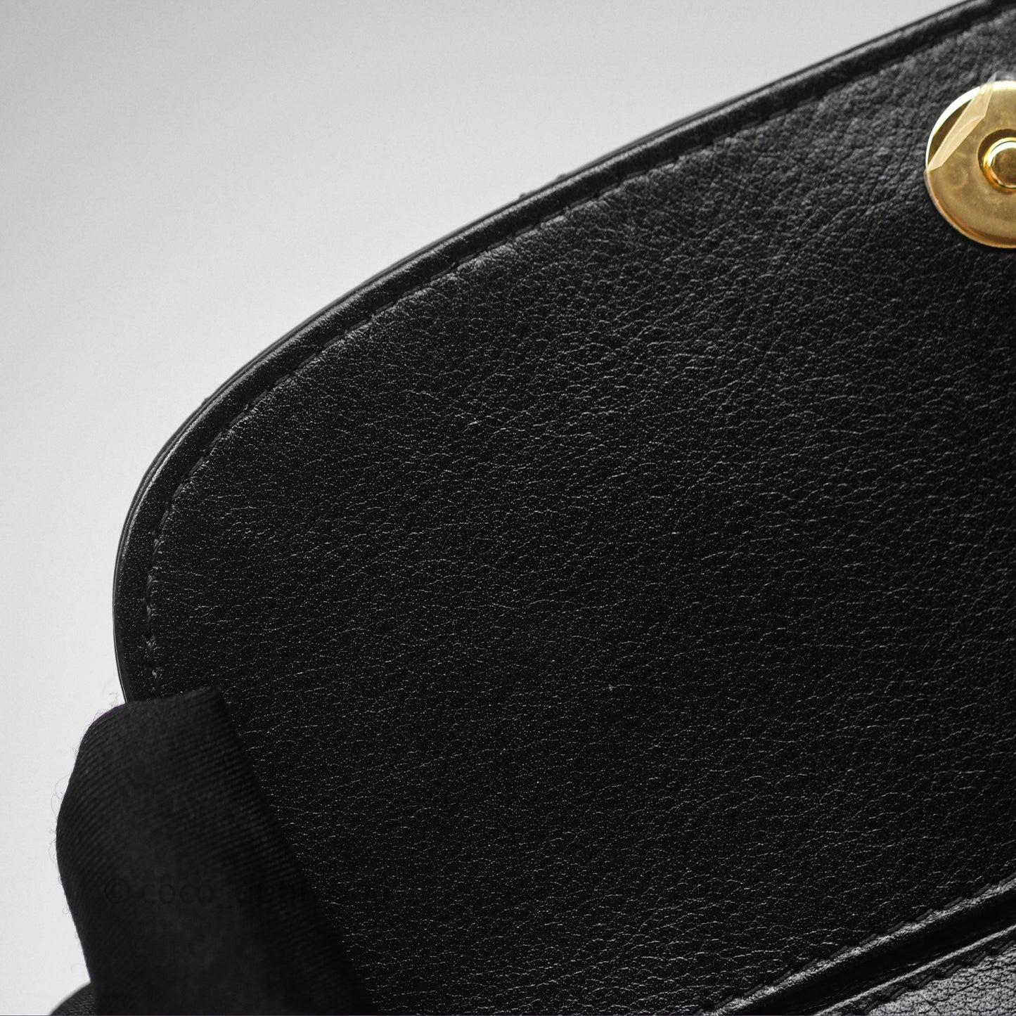 Chanel Quilted Phone Holder with Chain Black Shiny Calfskin Gold Hardware 23A