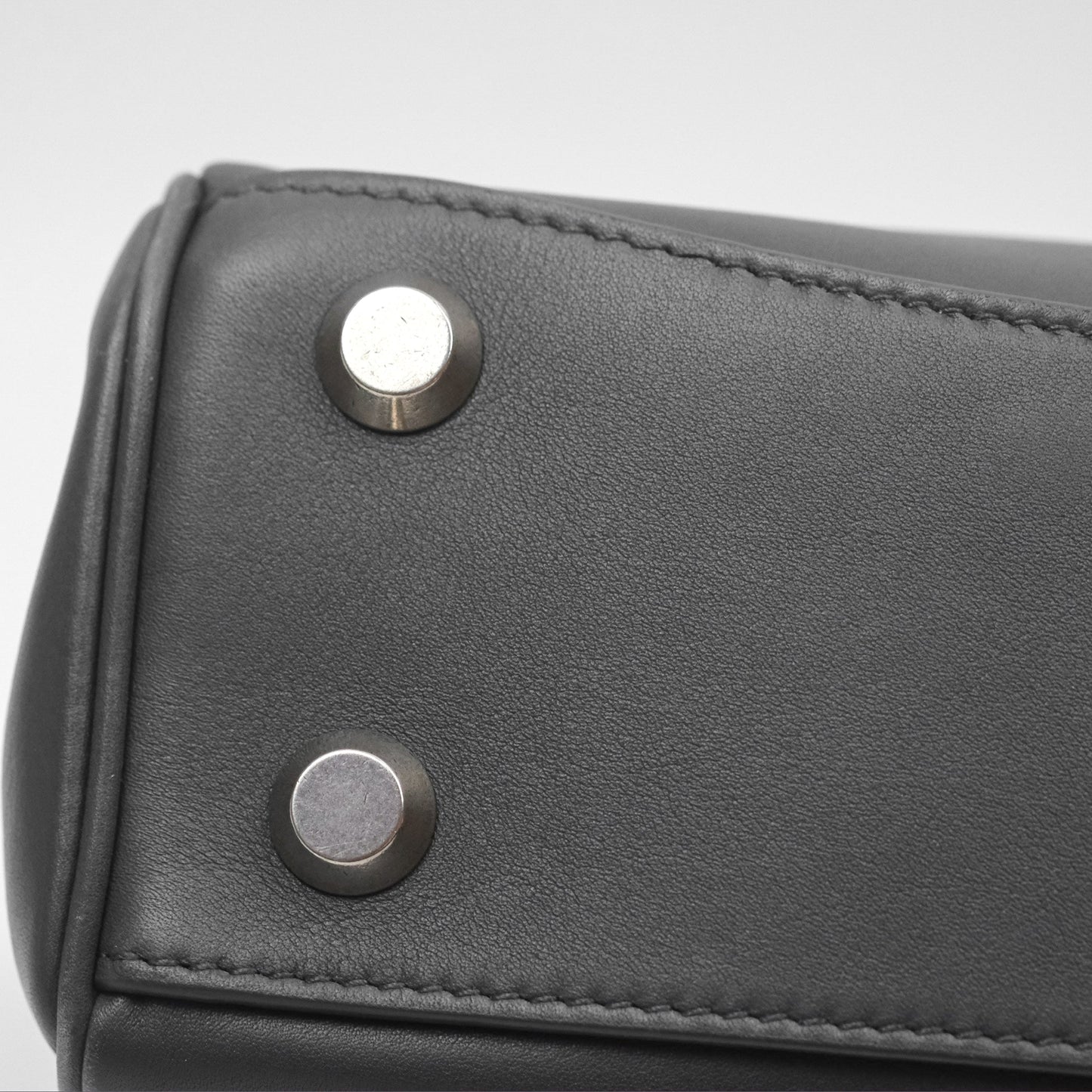 Balenciaga Rodeo Mini in Grey Smooth Calfskin Antique Silver Hardware