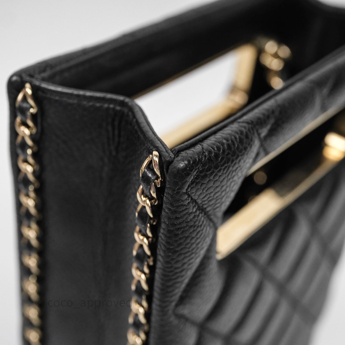Chanel Evening Bag Caviar Black Gold Hardware