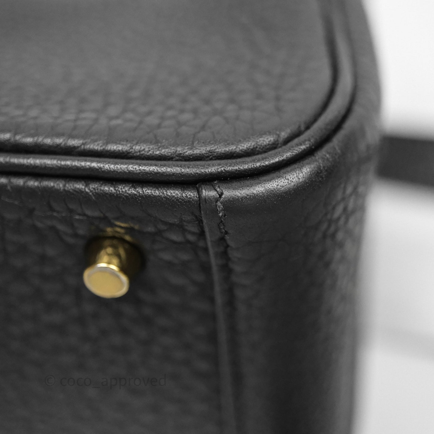 Hermès Mini Lindy 20 Noir 89 Clemence Gold Hardware