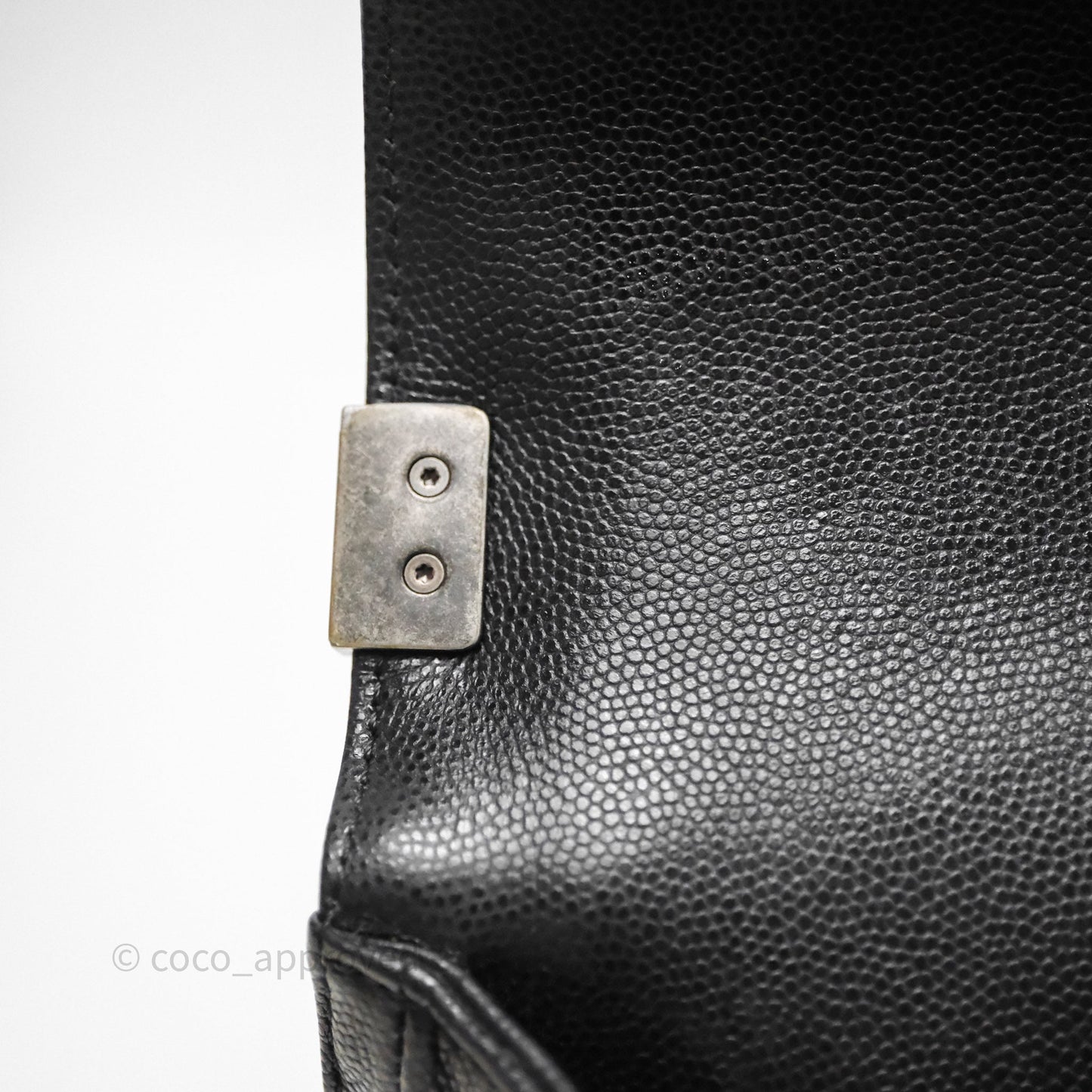 Chanel Medium Boy Chevron Black Caviar Ruthenium Hardware