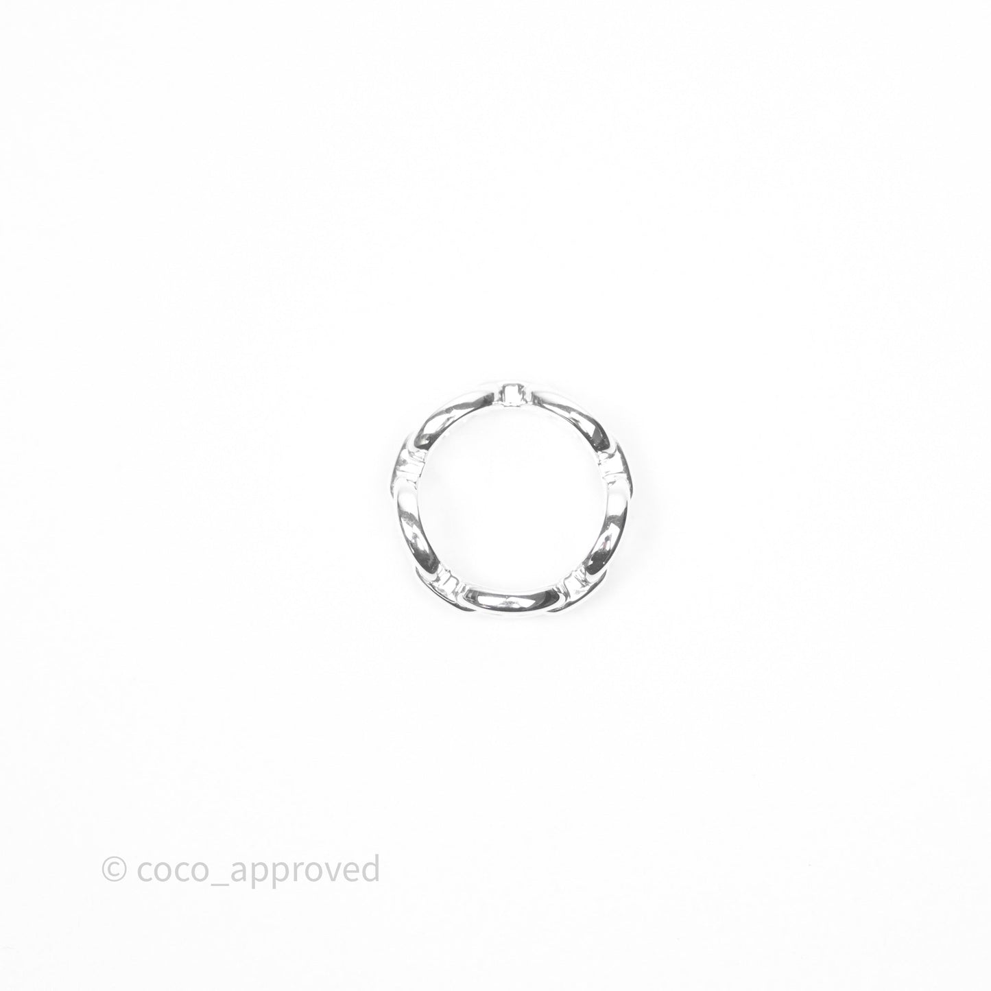 Hermès Sterling Silver PM Chaine d'Ancre Enchainee Band Ring Size 51