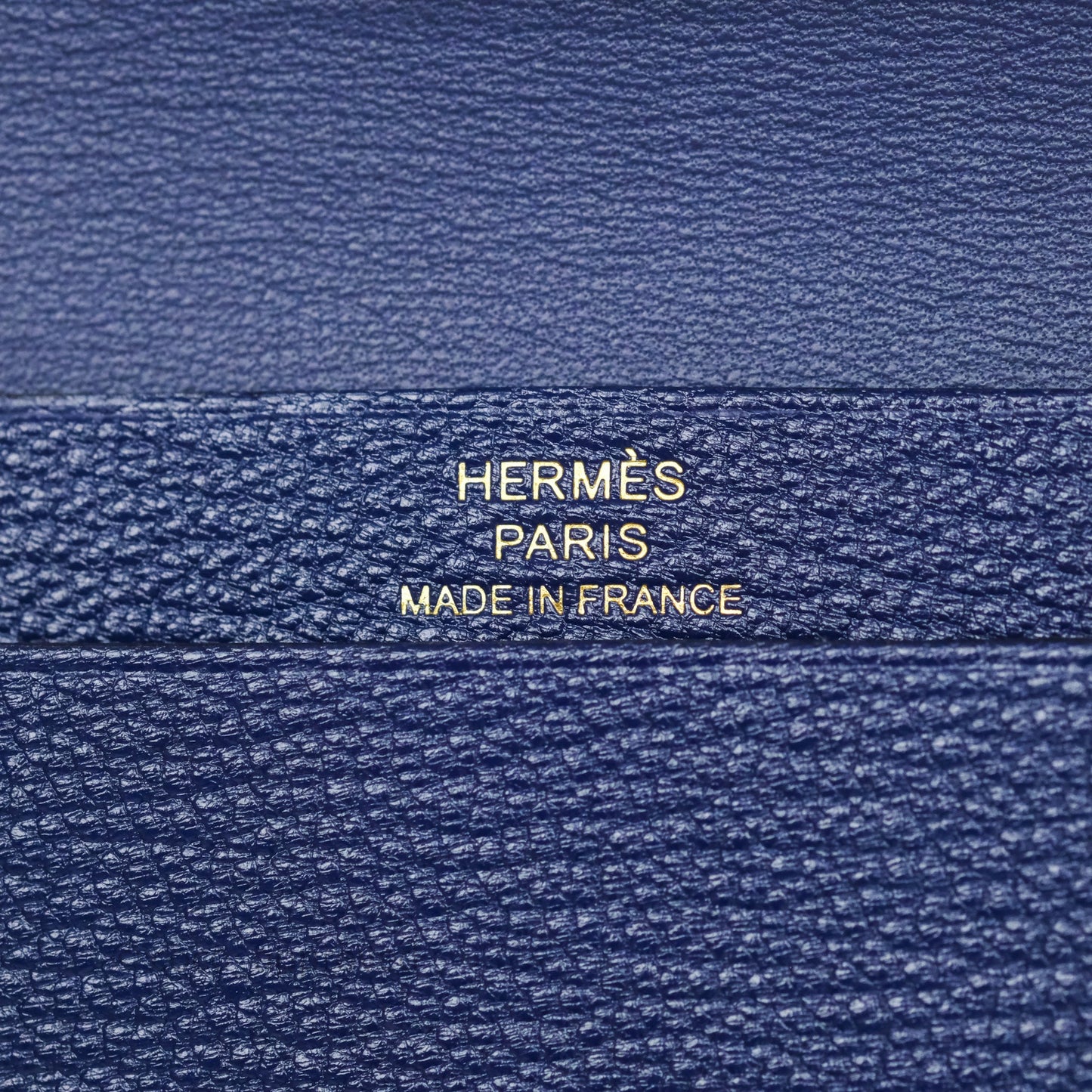 Hermes Bearn Card Holder Bleu Encre M3 Chevre Mysore Gold Hardware