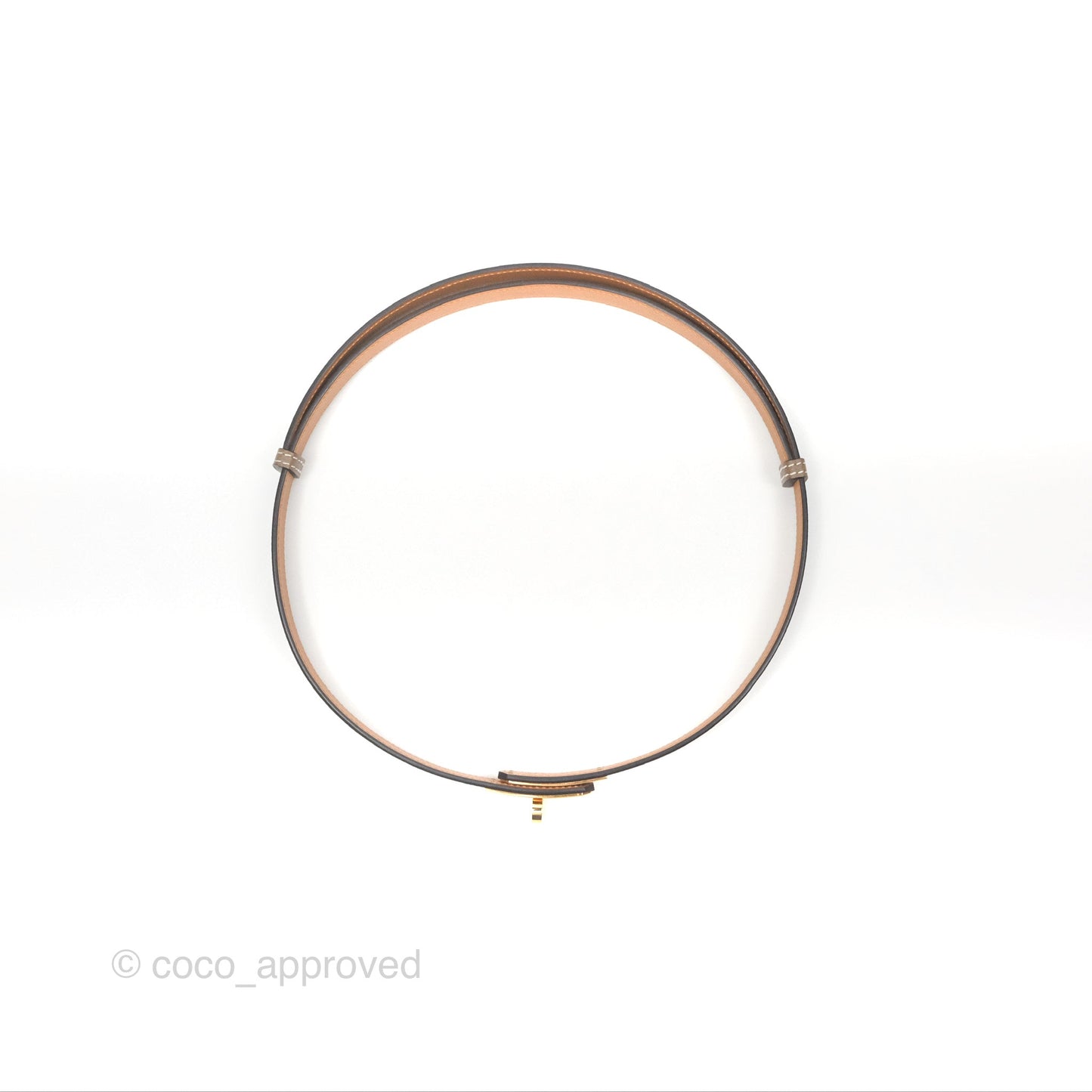 Hermès Epsom Kelly Buckle Belt Etoupe 18 Rose Gold Hardware