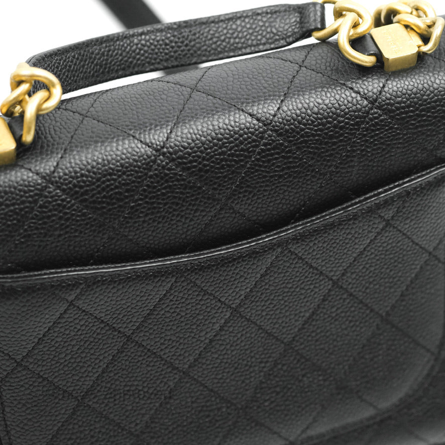 Chanel Chic Affinity Small Grained Calfskin Black Aged Gold Hardware