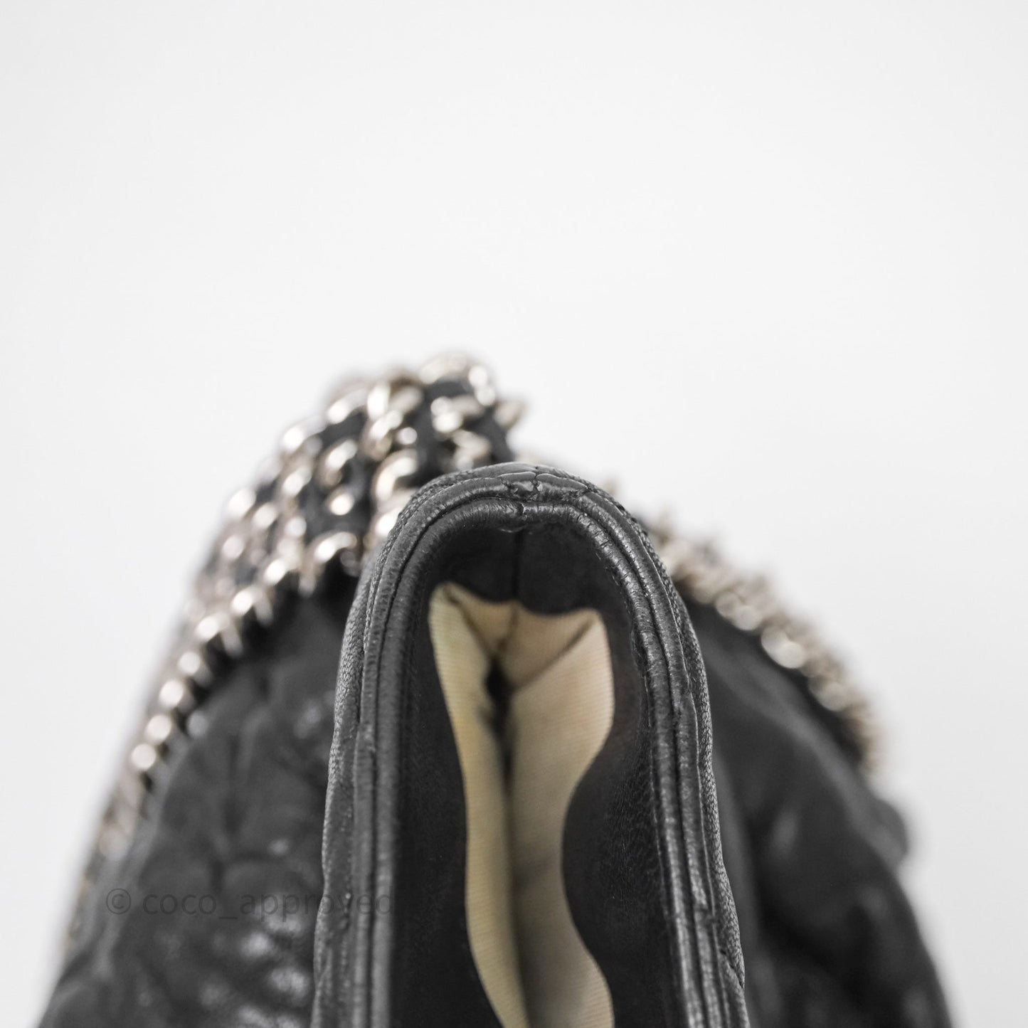 Chanel Chain Around Calfskin Hobo Black Silver Hardware
