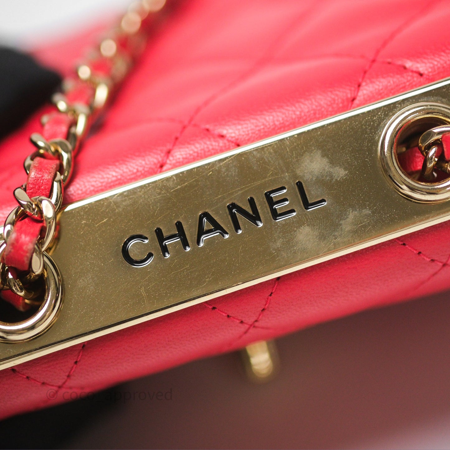 Chanel Mini Quilted Trendy CC Clutch With Chain Red Lambskin Gold Hardware