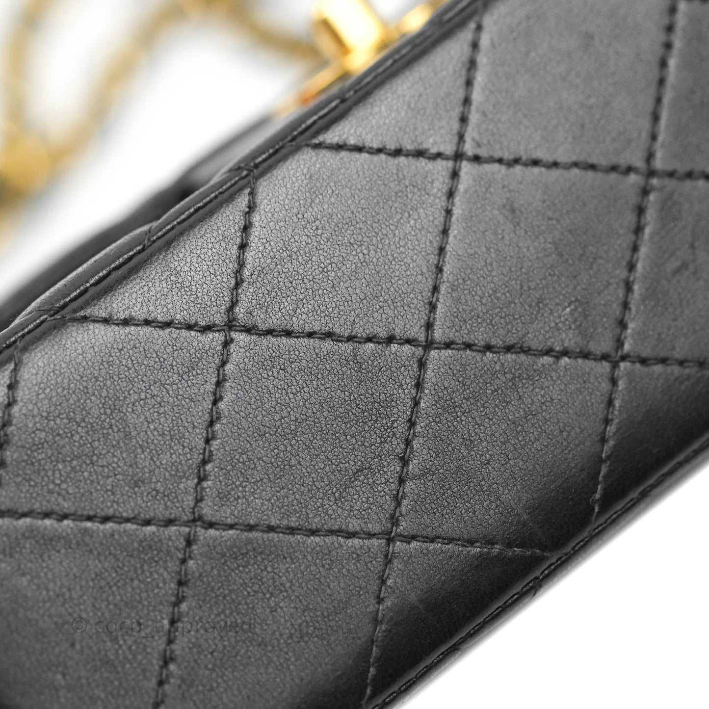 Chanel Classic Vintage Small S/M Flap Black Lambskin 24K Gold Hardware