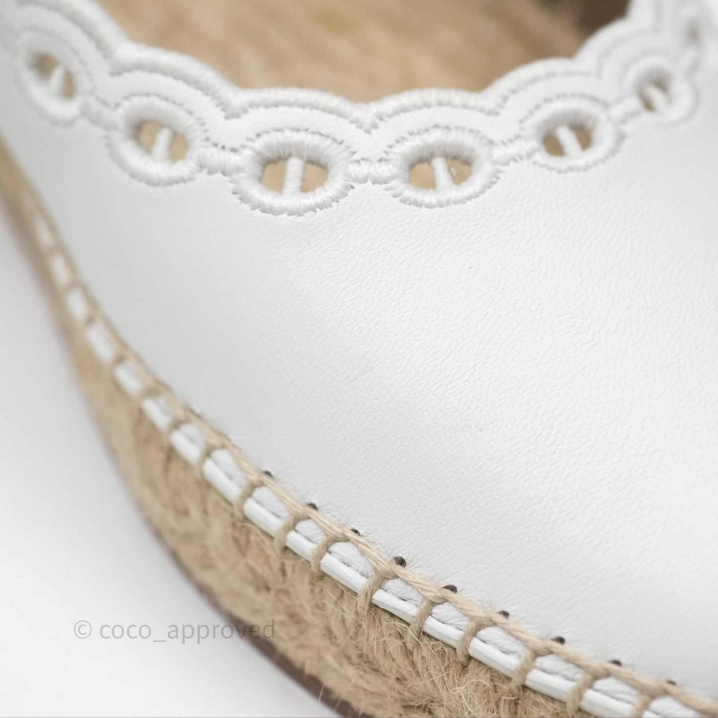 Hermès Guapa Espadrille Blanc Calfskin Size 37