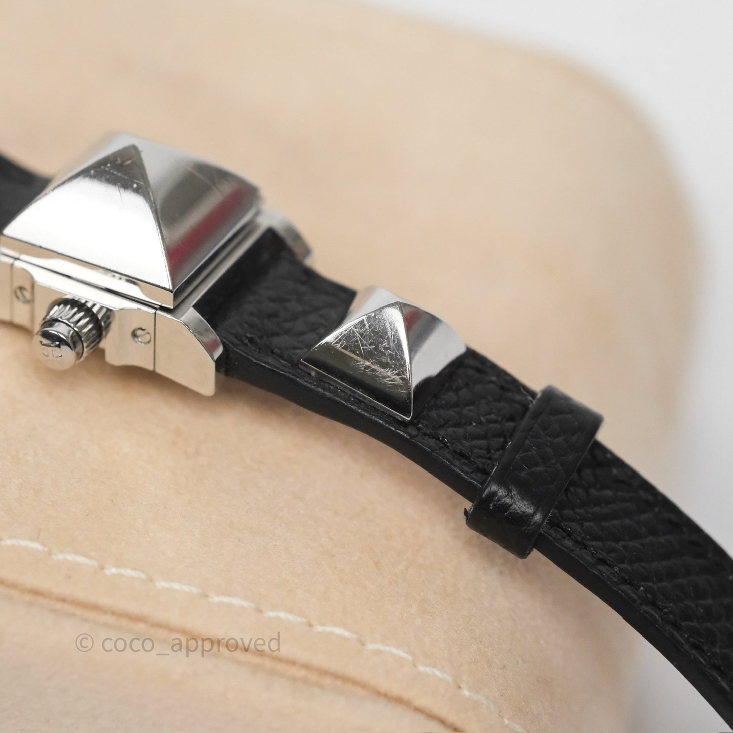 Hermes Medor Watch Mini Model Black Double Strap & Orange Strap