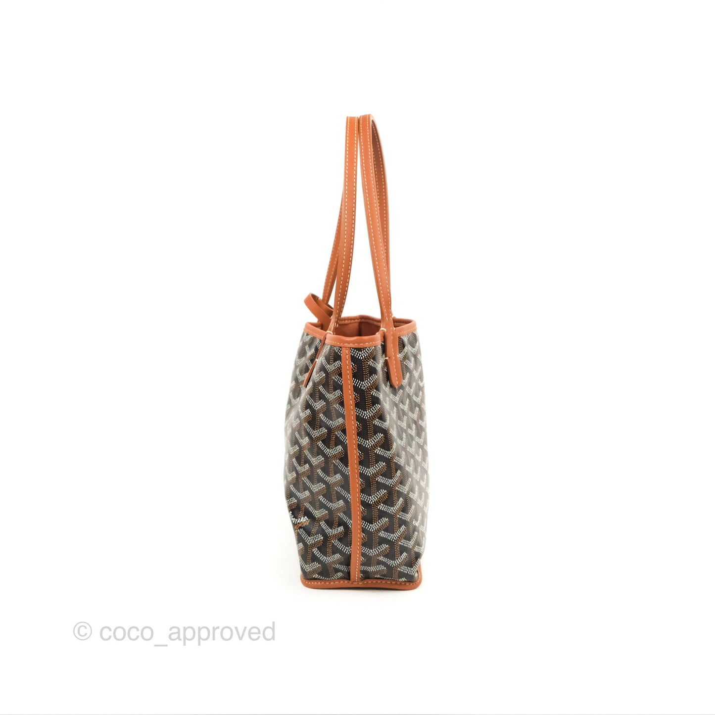 Goyard Anjou Mini Bag Goyardine Canvas Black/Tan