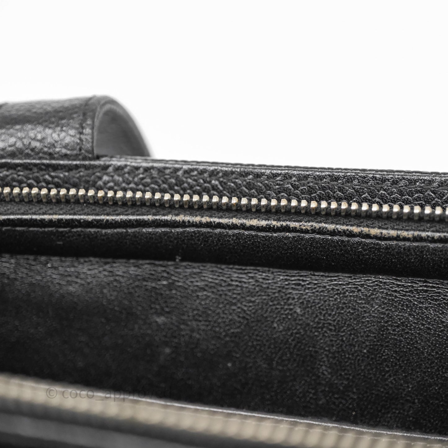 Chanel Vintage Tote Bag Black Caviar Silver Hardware