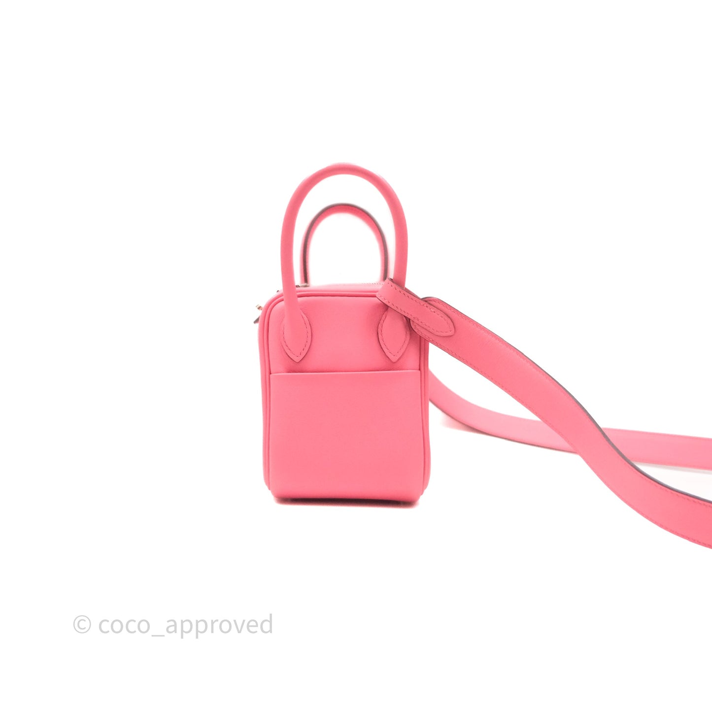 Hermès Mini Lindy 20 Rose Ete K4 Swift Palladium Hardware
