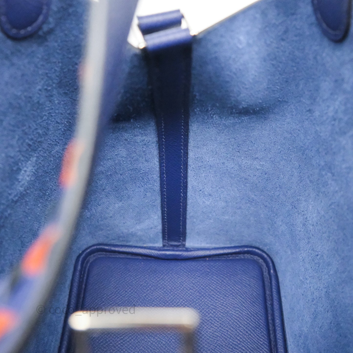 Hermès Tressage De Cuir Picotin Lock 18 Bleu Encre/Brique/Black Epsom