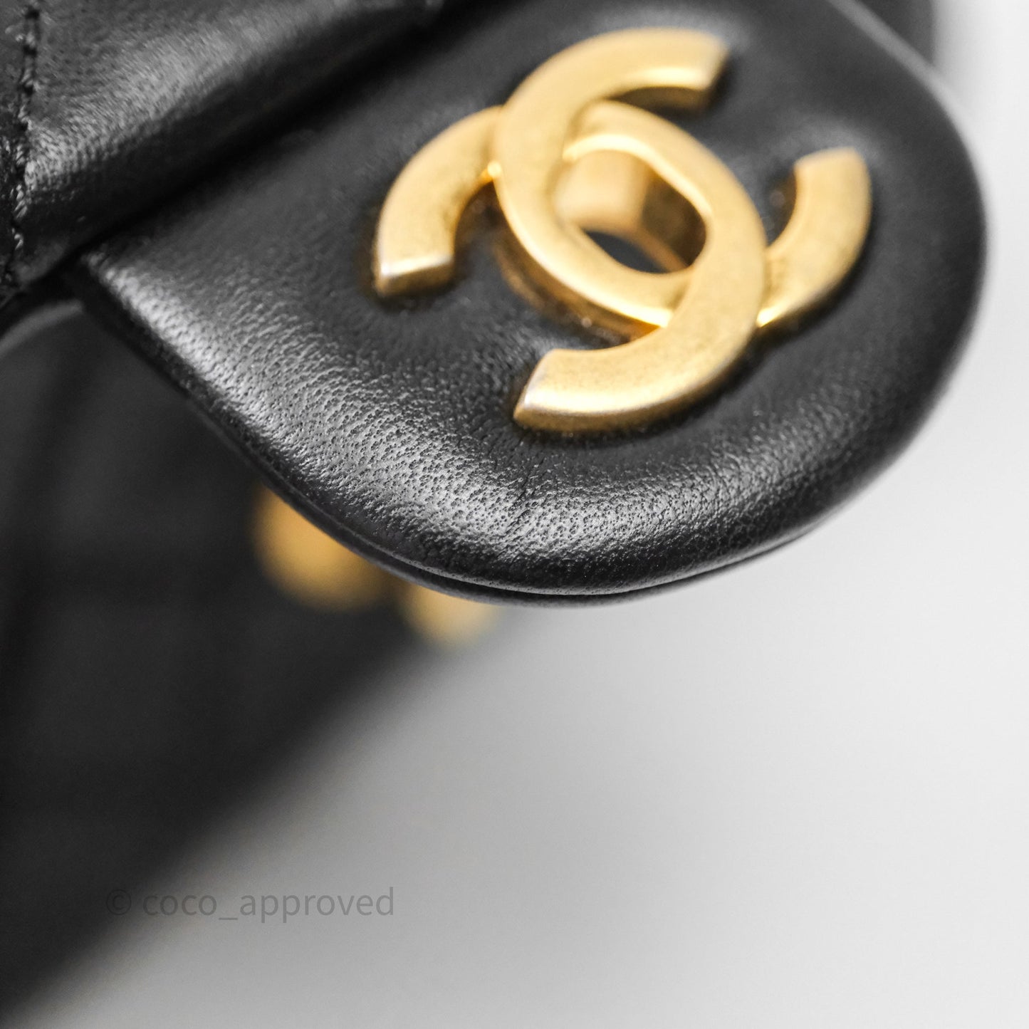 Chanel Mini Rectangular Pearl Crush Quilted Black Lambskin Aged Gold Hardware