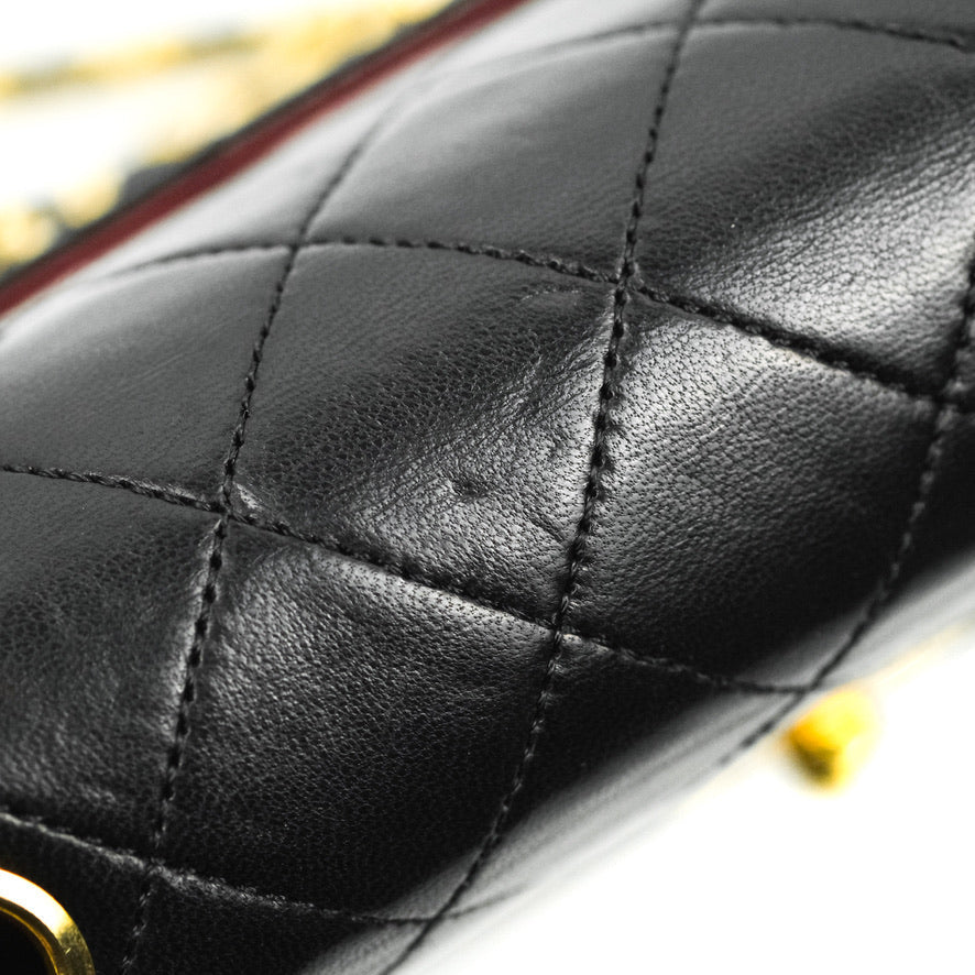 Chanel Vintage Round Flap Bag Quilted Lambskin Gold Hardware