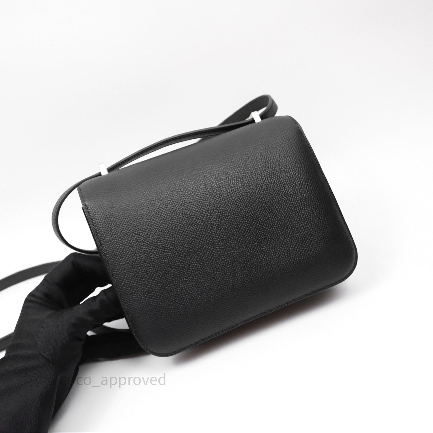Hermès Constance Mini 18cm Mirror Noir 89 Epsom Palladium Hardware