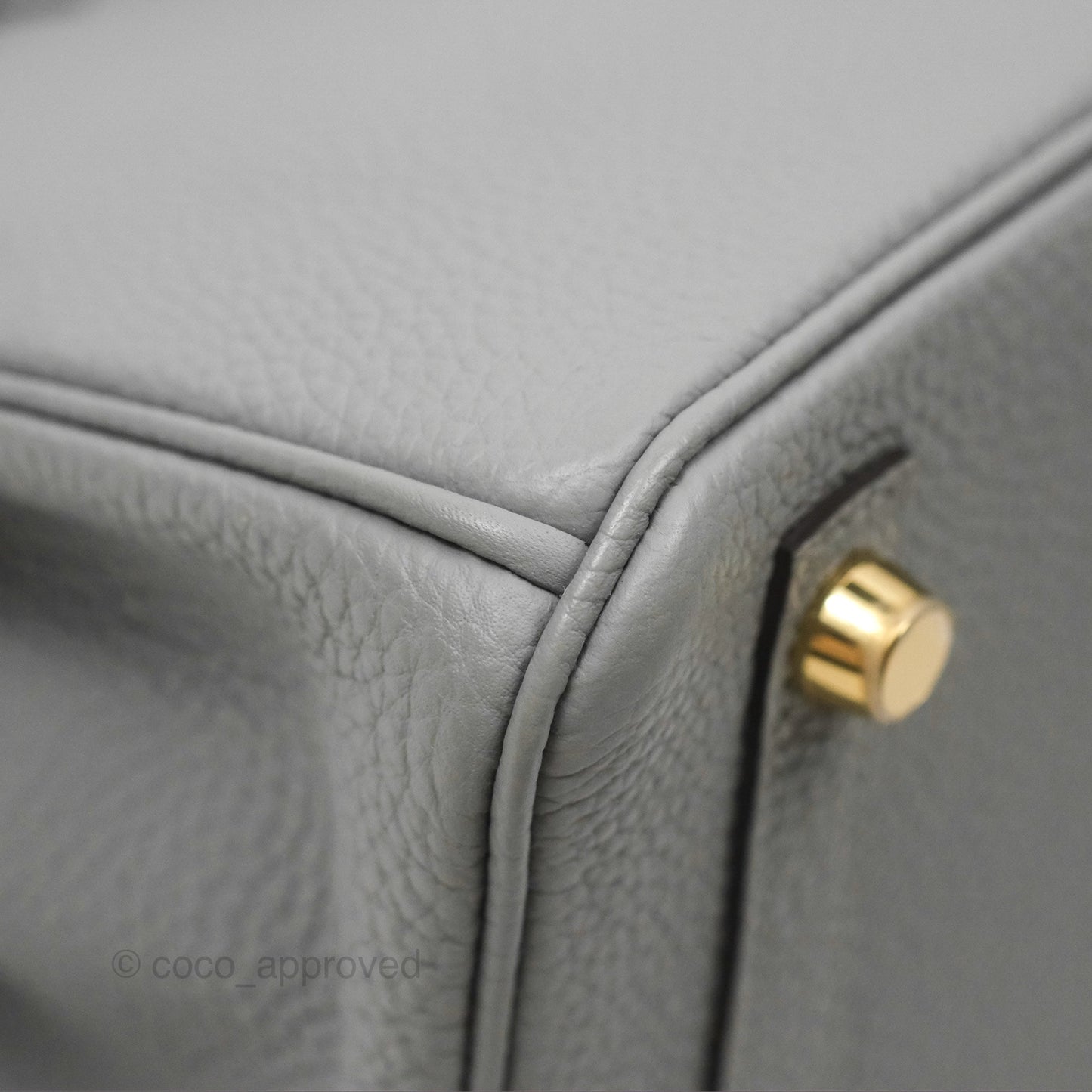 Hermès Birkin 25 Retourne Gris Mouette 4Z Togo Gold Hardware