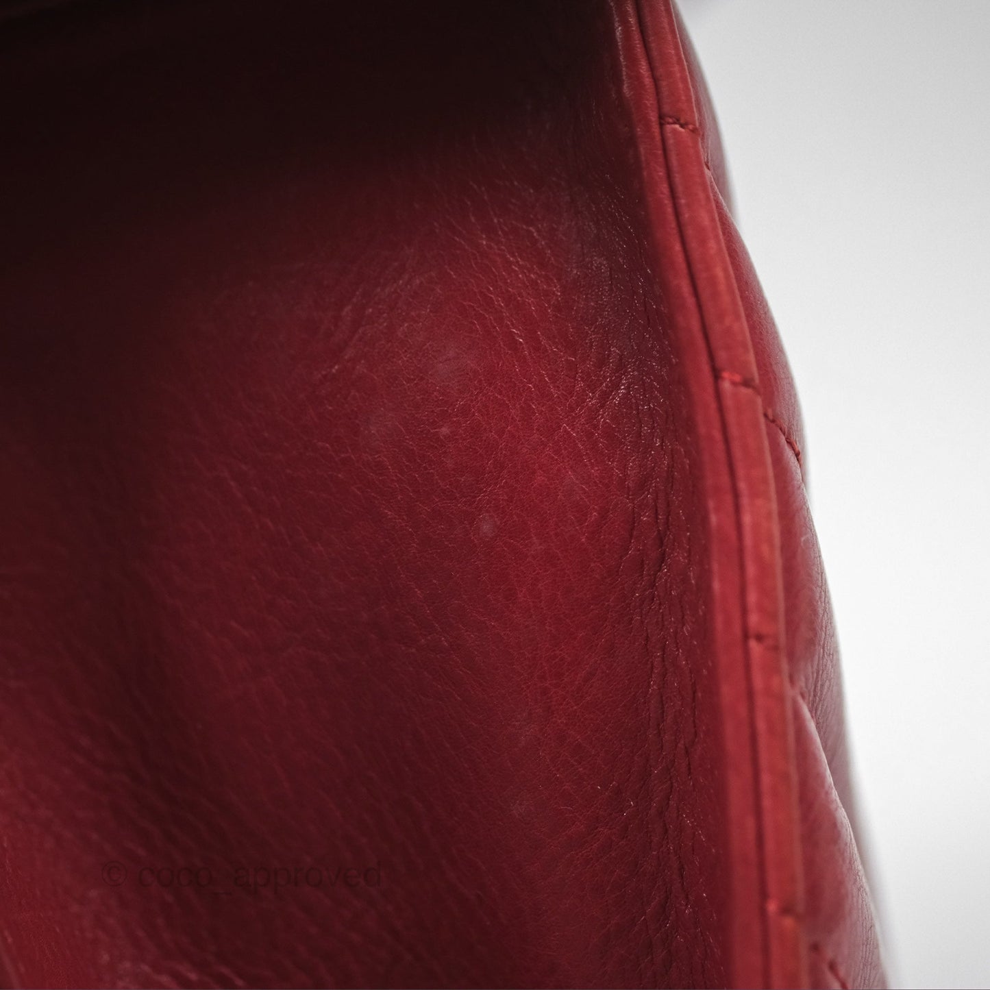 Chanel Chevron Shoulder Bag Red Calfskin Aged Gold Hardware