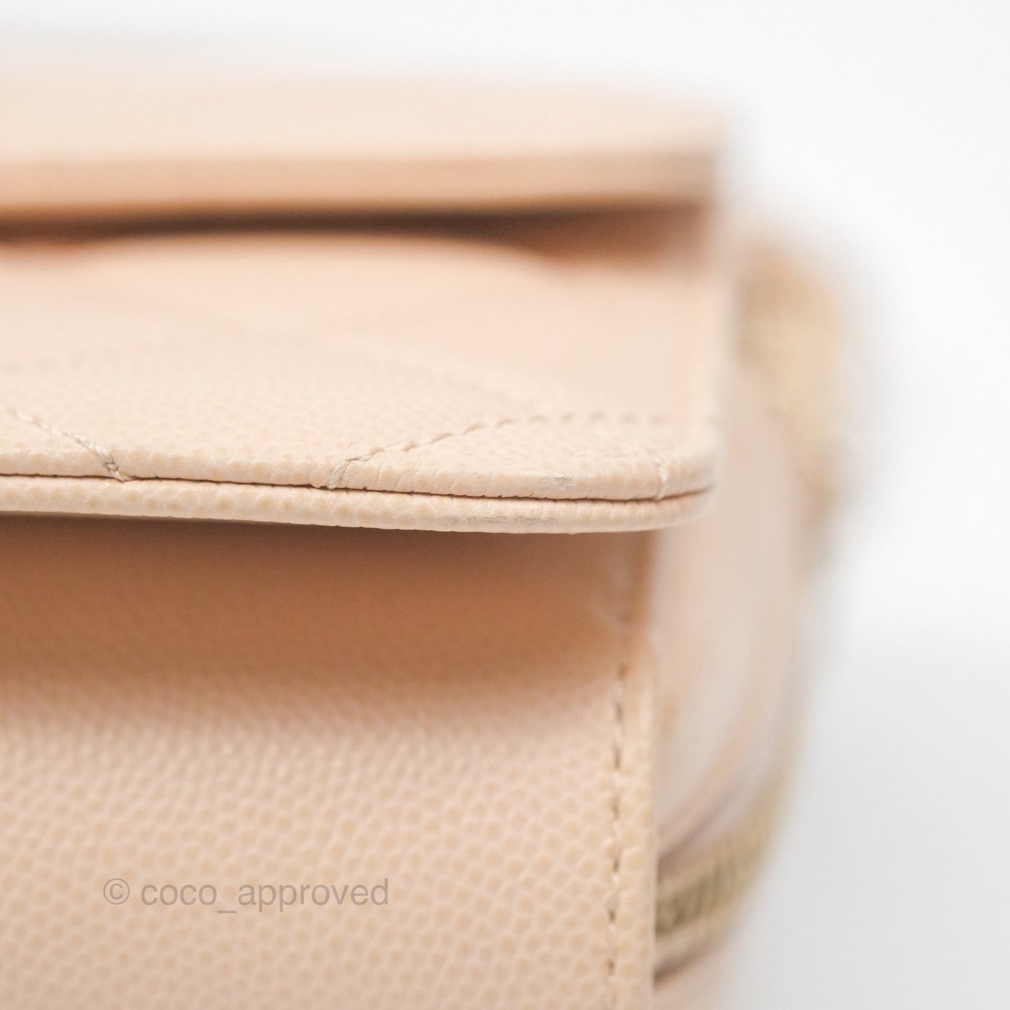 Chanel Quilted Small Like The Wallet Flap Light Beige Pink Caviar Light Gold Hardware 22C