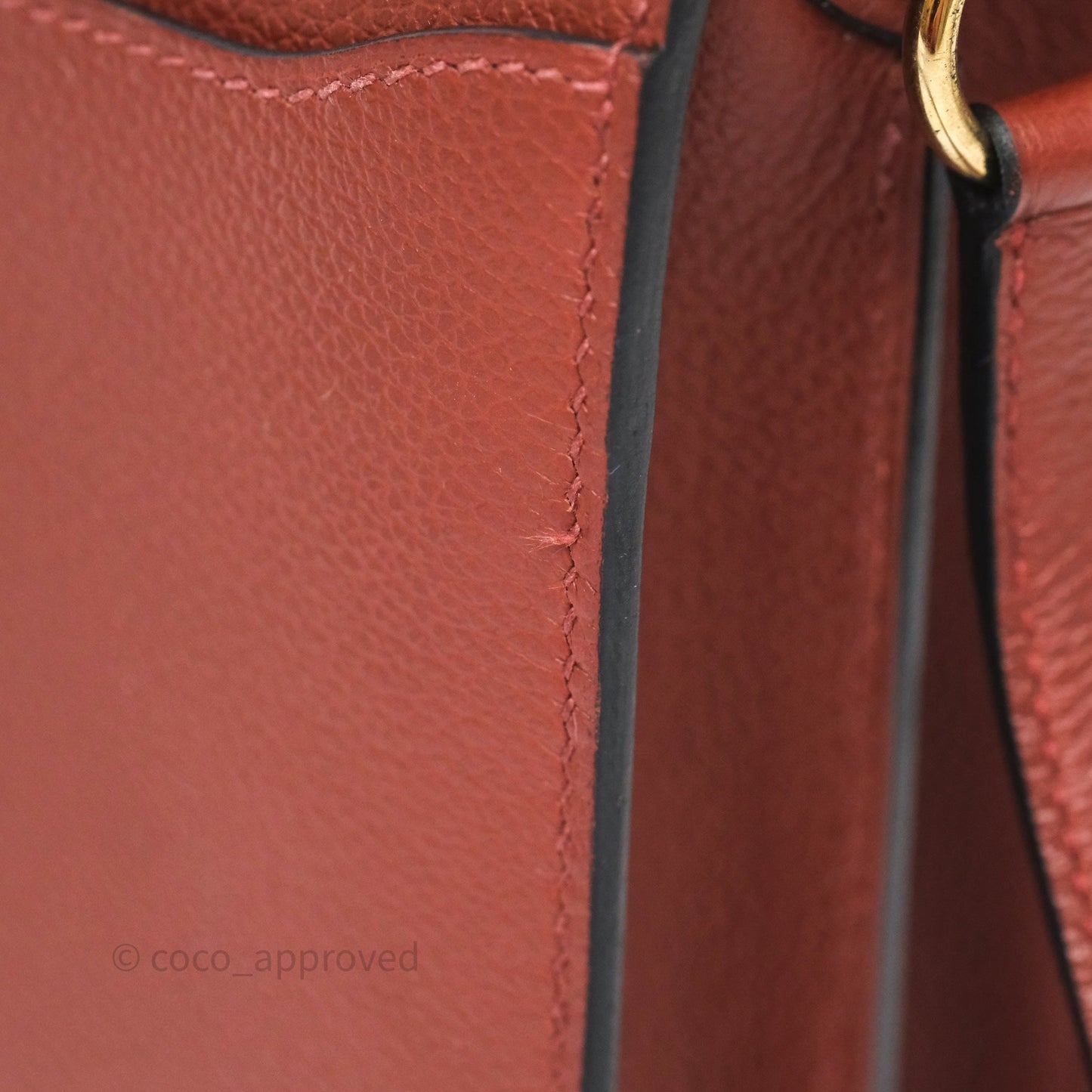 Hermès Mini Roulis Rouge H 55 Evercolor Gold Hardware