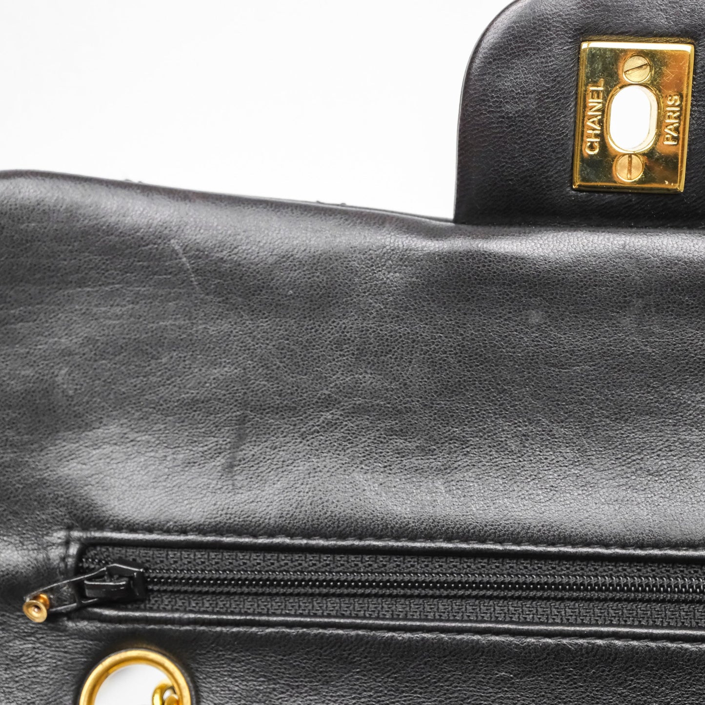 Chanel Vintage Small Classic Flap Black Lambskin 24K Gold Hardware