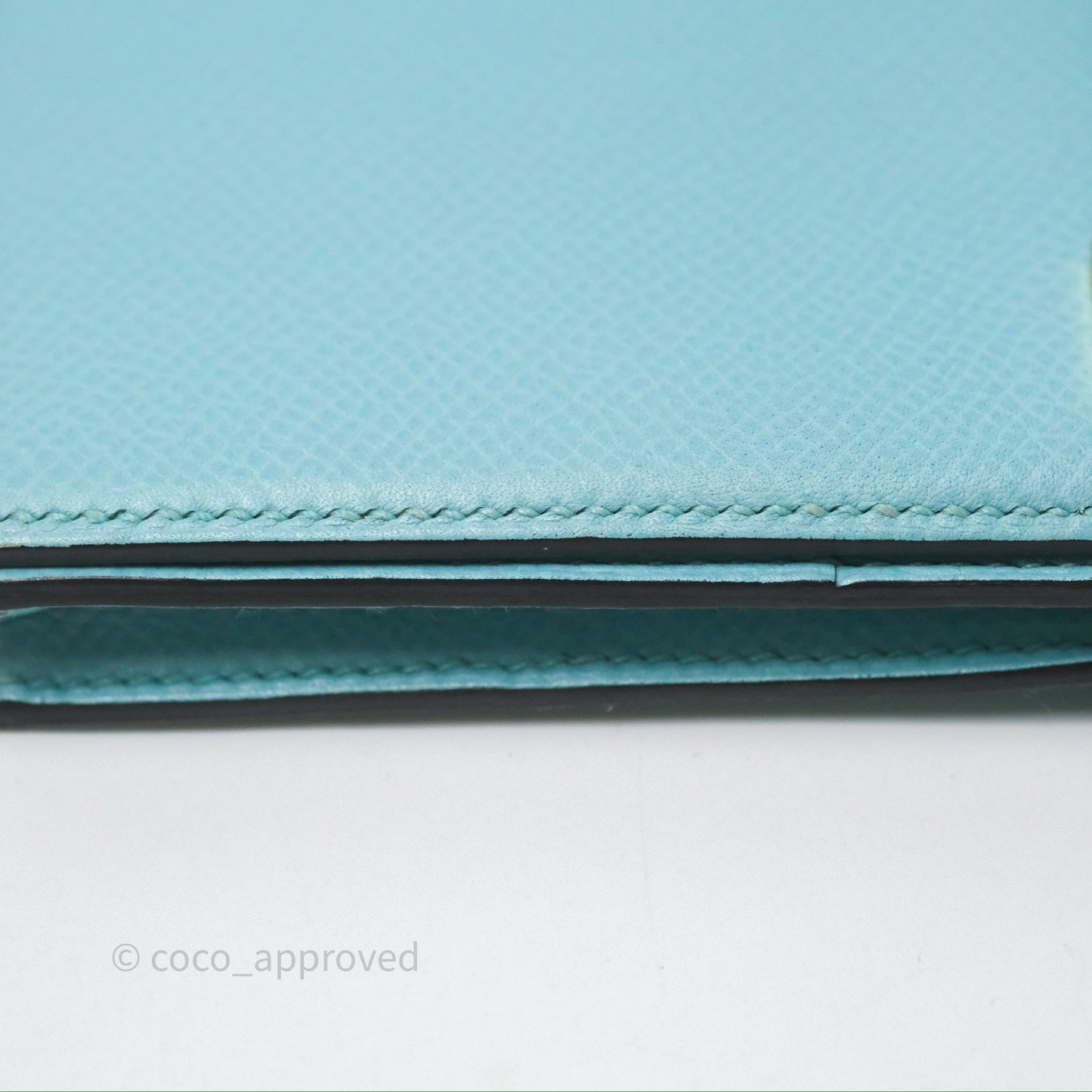 Hermès Bearn Long Wallet Bleu Atoll 3P Epsom Gold Hardware