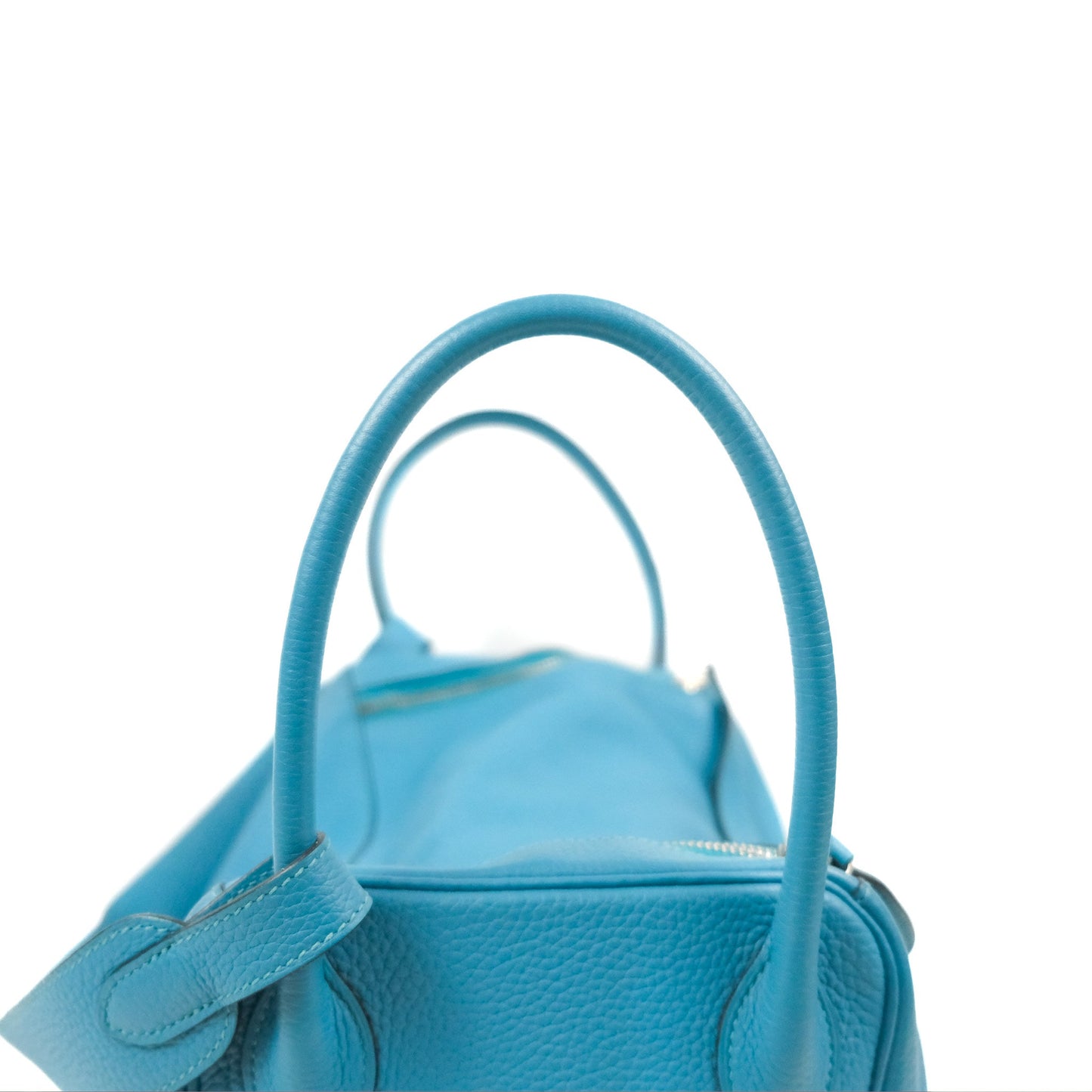 Hermès Lindy 34 Blue Paon Clemence Palladium Hardware