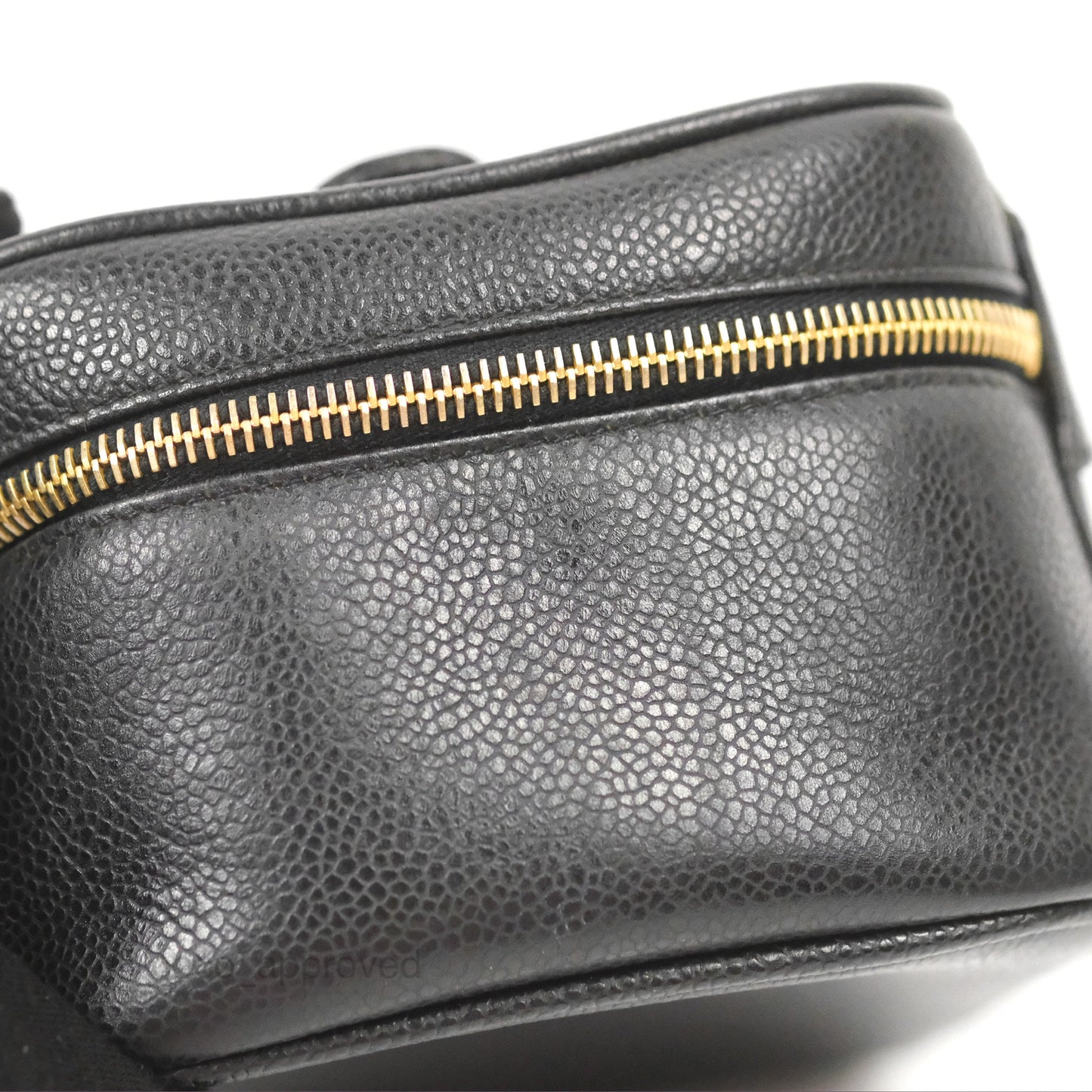 Chanel Vintage Vanity Case Black Caviar Gold Hardware