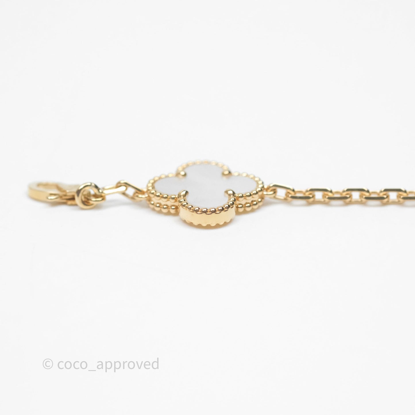 Van Cleef & Arpels Vintage Alhambra 5 Motifs White Mother-of-pearl Yellow Gold Bracelet