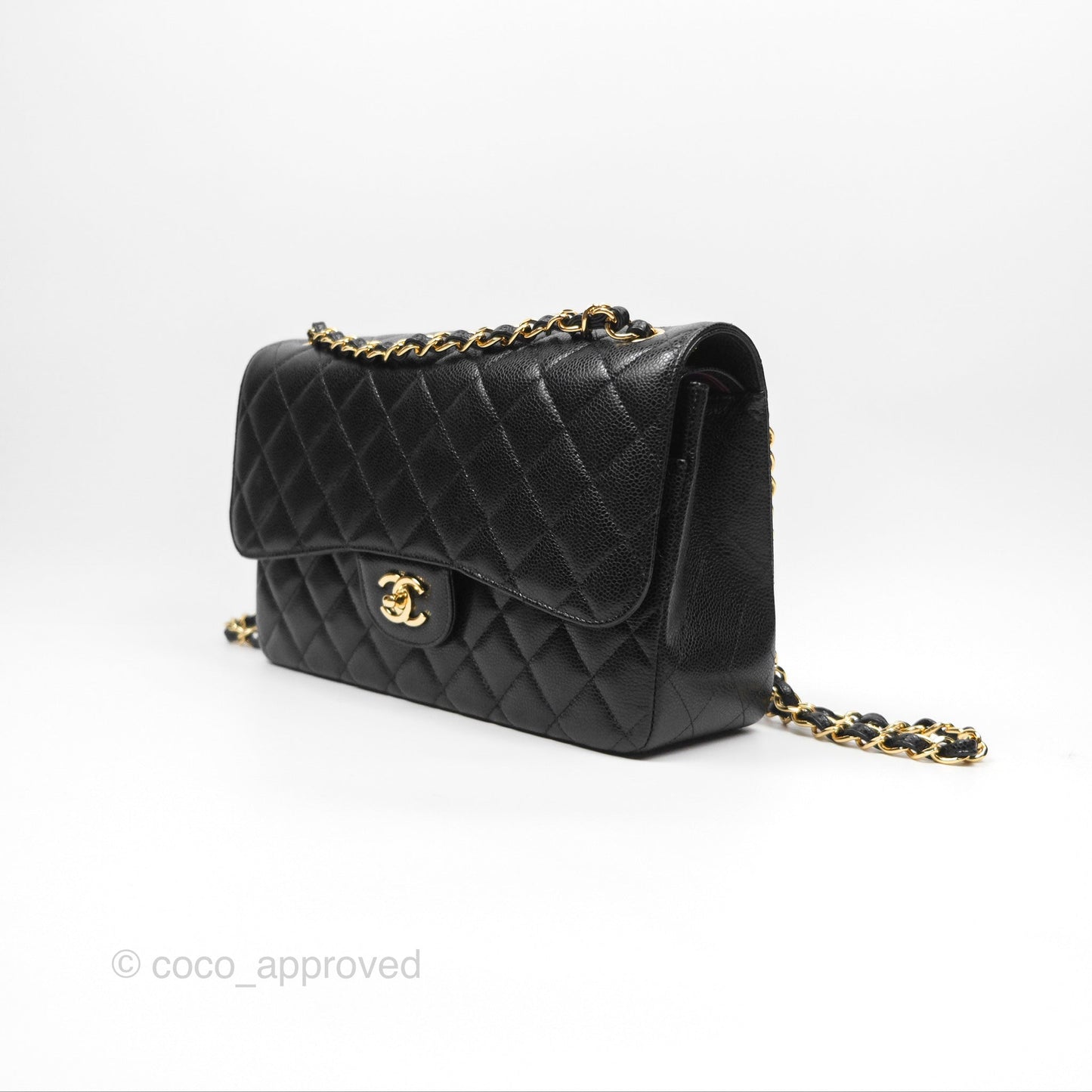 Chanel Jumbo Double Flap Black Caviar Gold Hardware⁣⁣
