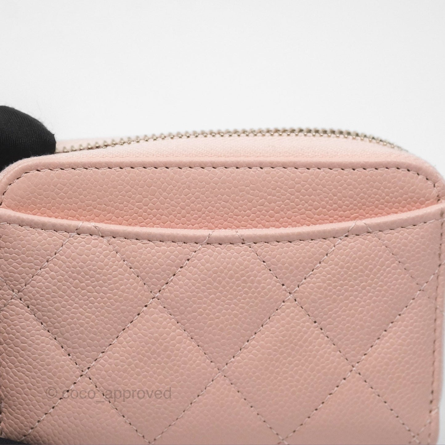 Chanel Classic Zipped Coin Purse Pink Caviar Gold Hardware