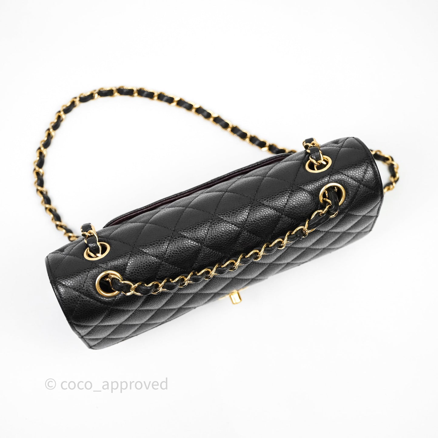 Chanel Classic M/L Medium Flap Quilted Black Caviar Gold Hardware