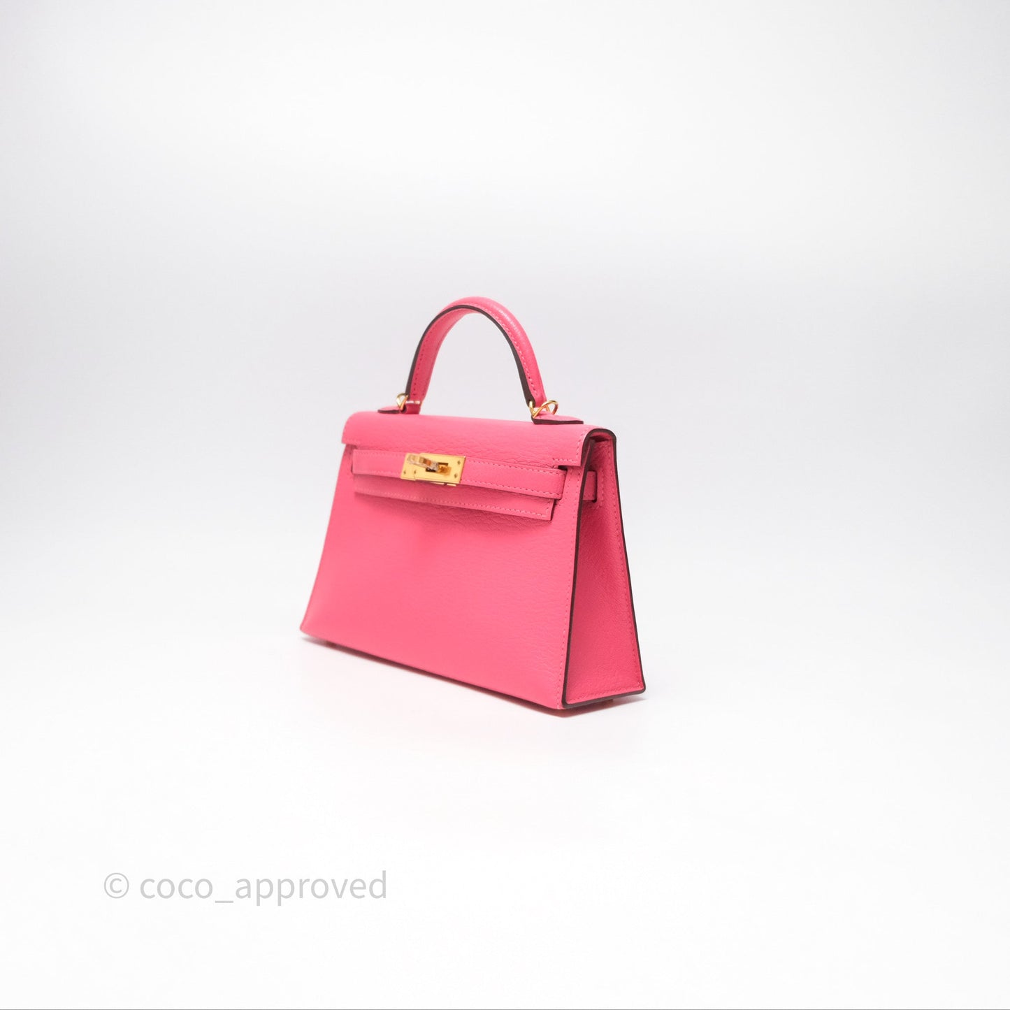 Hermès Mini Kelly II Rose Lipstick U5 Chevre Mysore Gold Hardware
