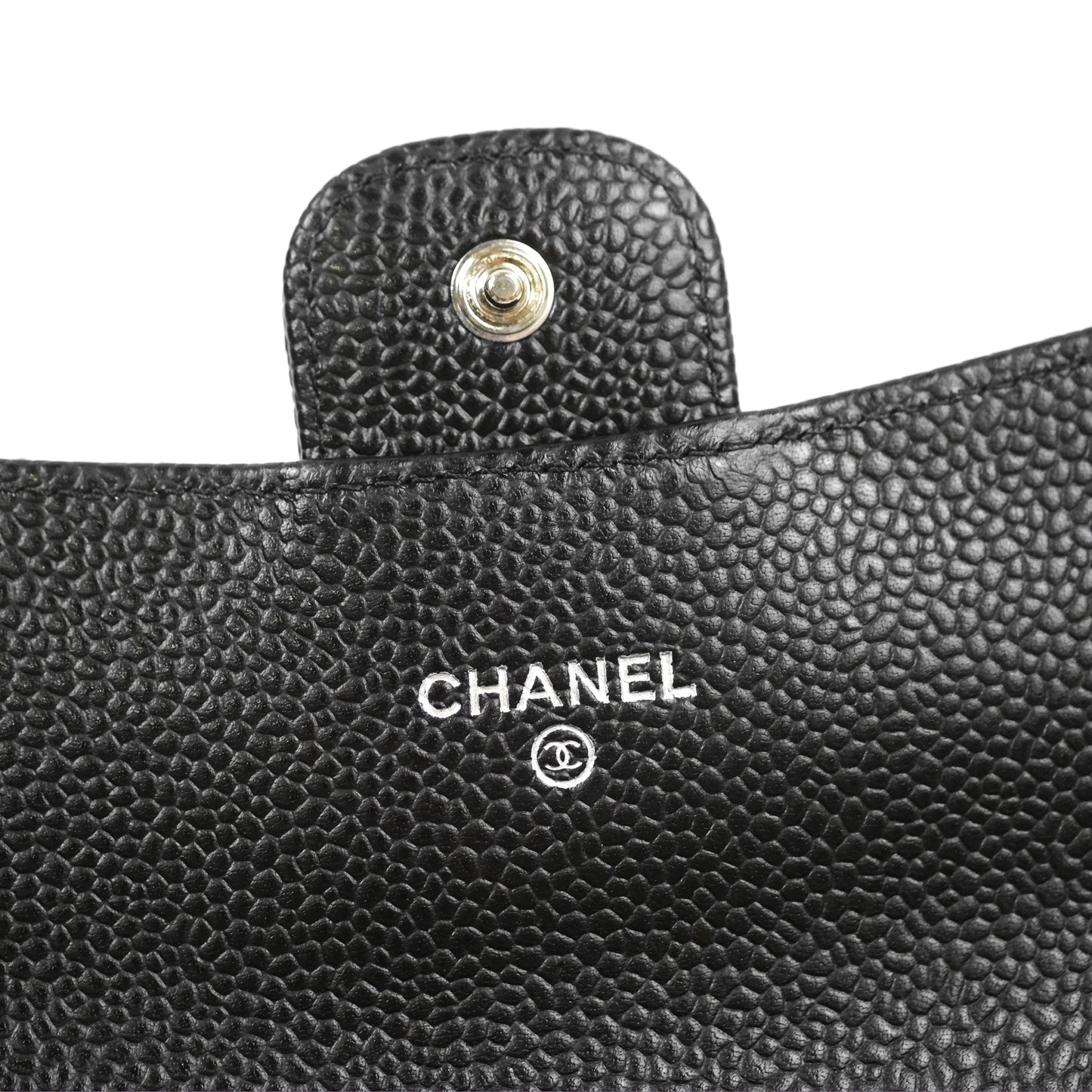 Chanel Quilted Classic Zip Long Wallet Black Caviar Silver Hardware
