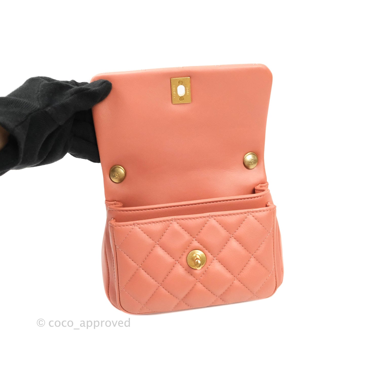 Chanel Day Trip Quilted Small Lambskin Pink Aged Gold Hardware