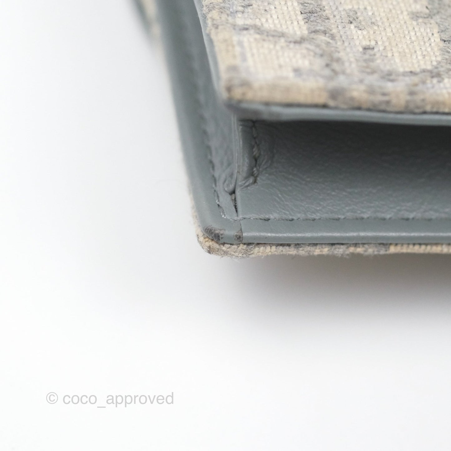Christian Dior Saddle Bloom Card Holder Gray Dior Oblique Jacquard