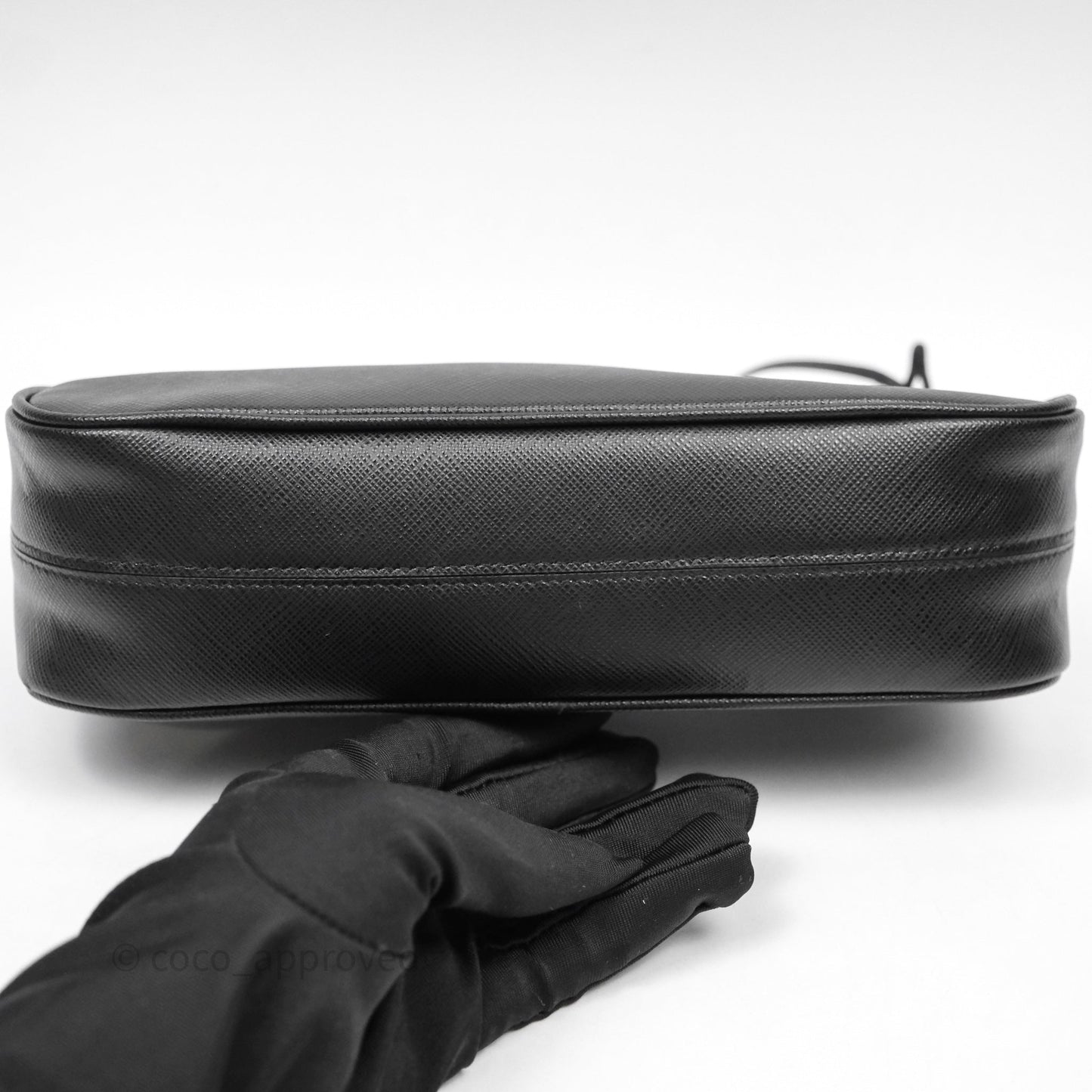 Prada Re-Edition 2005 Black Saffiano Leather Bag Gold Hardware
