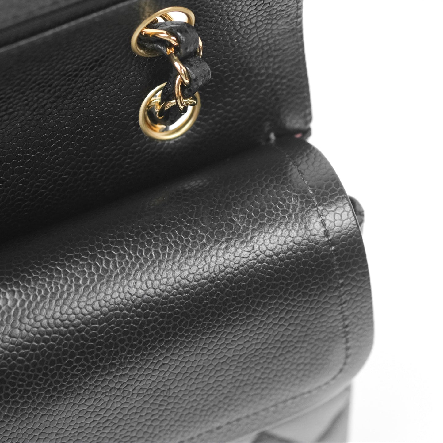 Chanel Classic M/L Medium Flap Quilted Black Caviar Gold Hardware