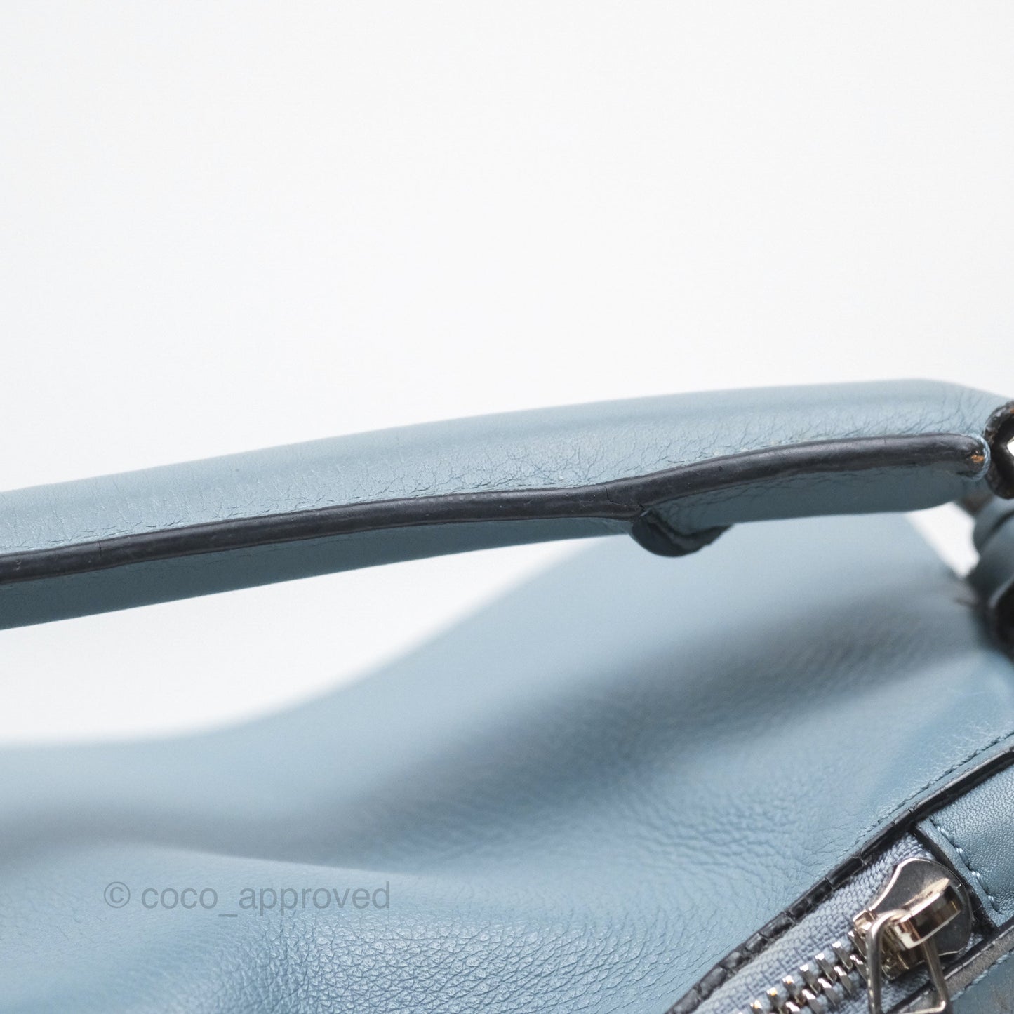 Loewe Medium Puzzle Bag Blue Calfskin Silver Hardware