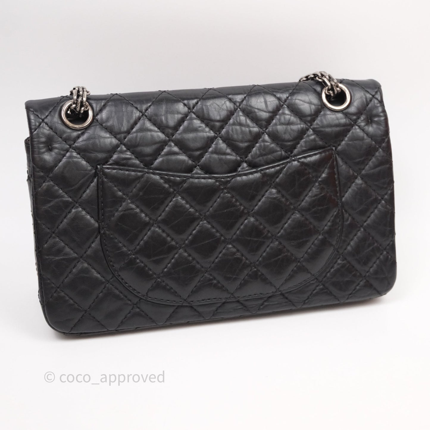 Chanel Reissue 225 Quilted Black Crumple Calfskin Ruthenium Hardware