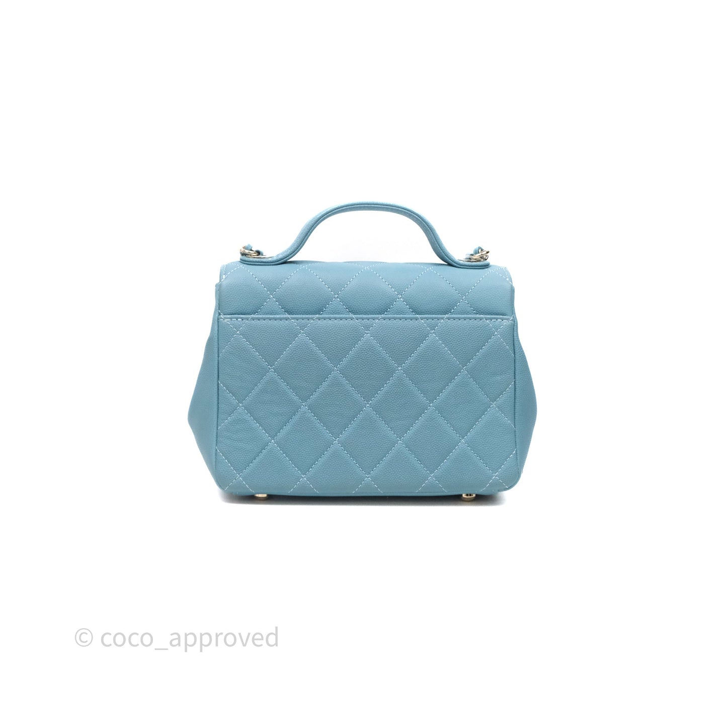 Chanel Small Quilted Business Affinity Flap Caviar Blue Gold Hardware