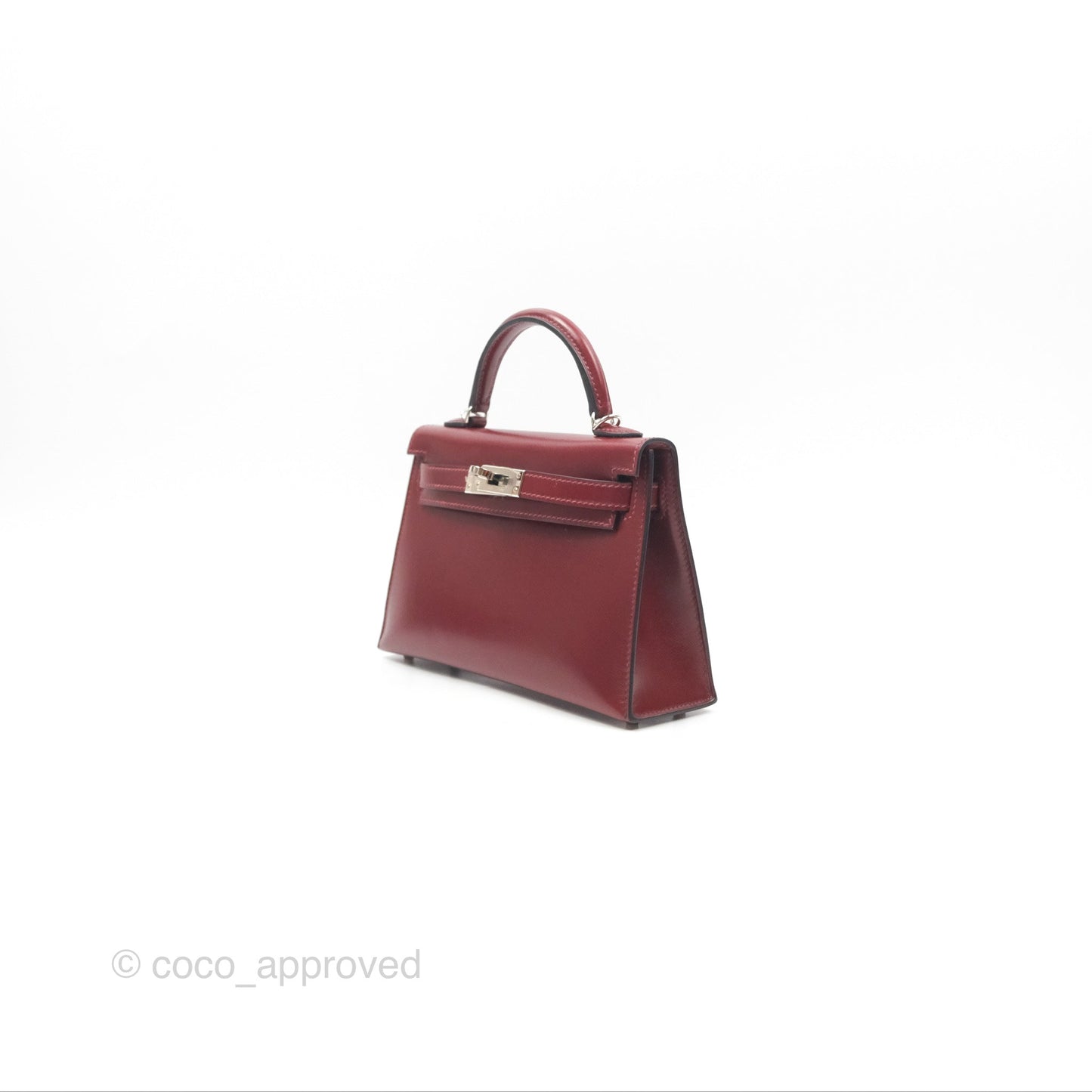 Hermès Mini Kelly II Sellier Rouge H Box Leather Palladium Hardware