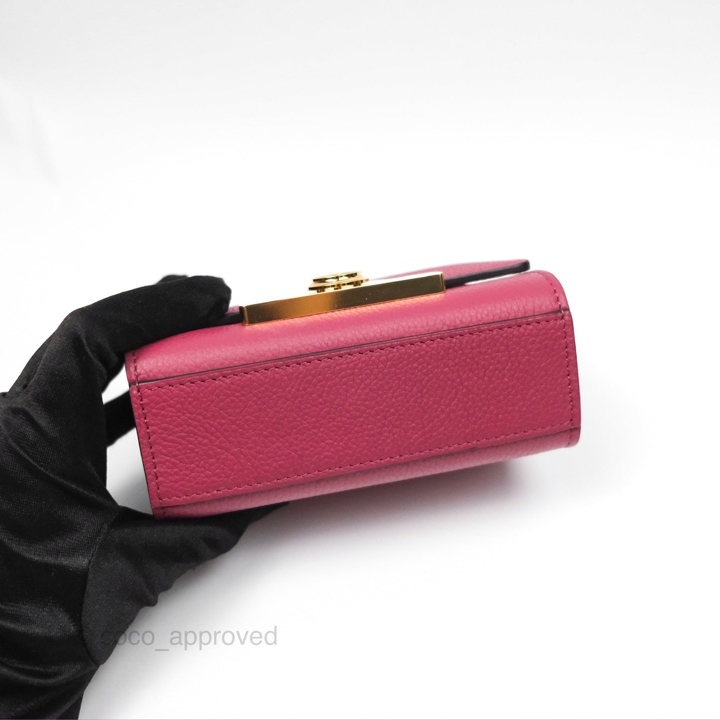 Moynat Réjane Nano Litchi Taurillon Blush Leather