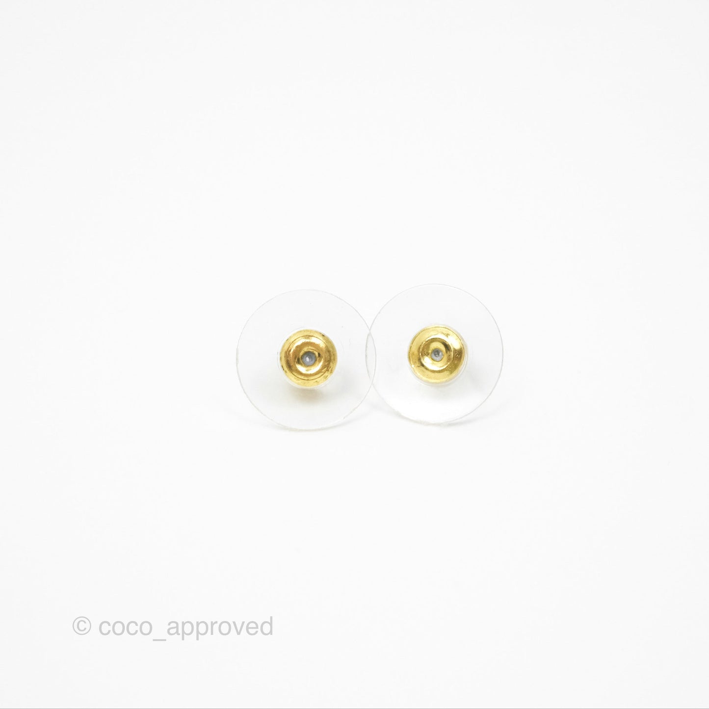 Chanel Camellia Pearl Earrings Gold Tone 23K