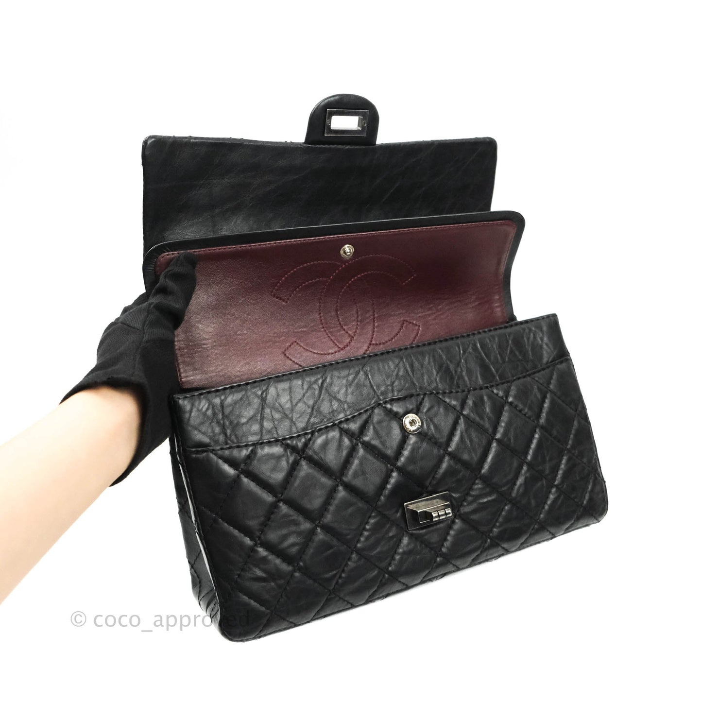 Chanel Reissue Quilted Aged Calfskin Black Ruthenium Hardware 226