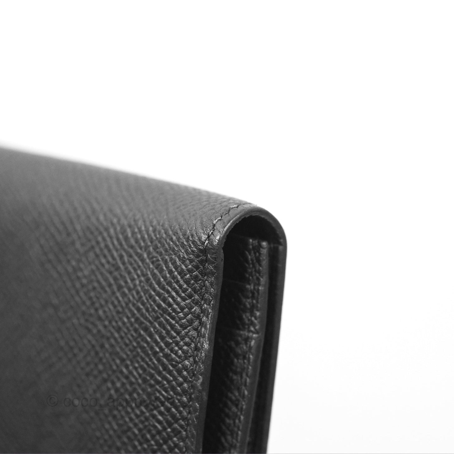 Hermès Bearn Long Wallet Black Noir 89 Epsom Gold Hardware