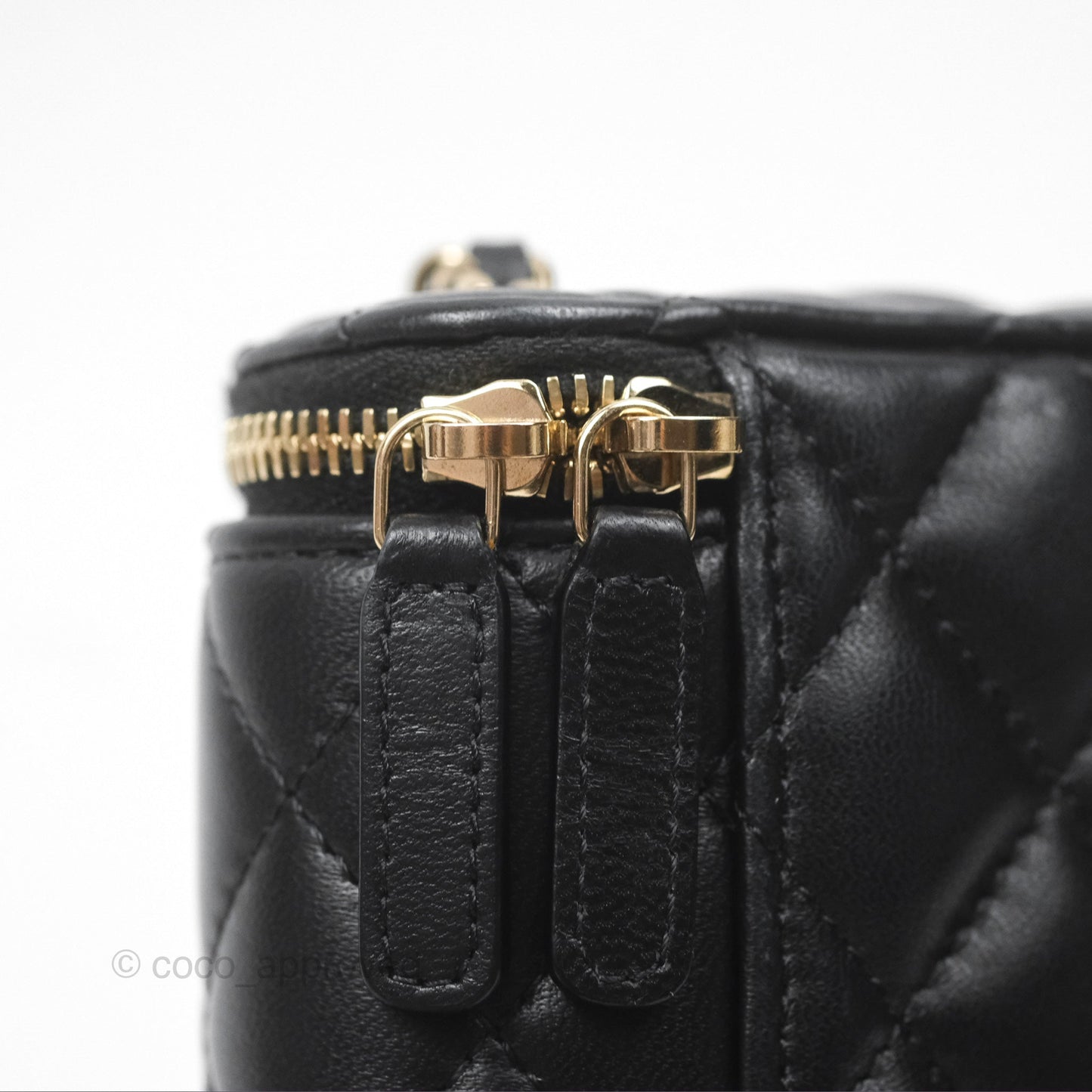 Chanel Classic Mini Vanity With Chain Black Lambskin Gold Hardware