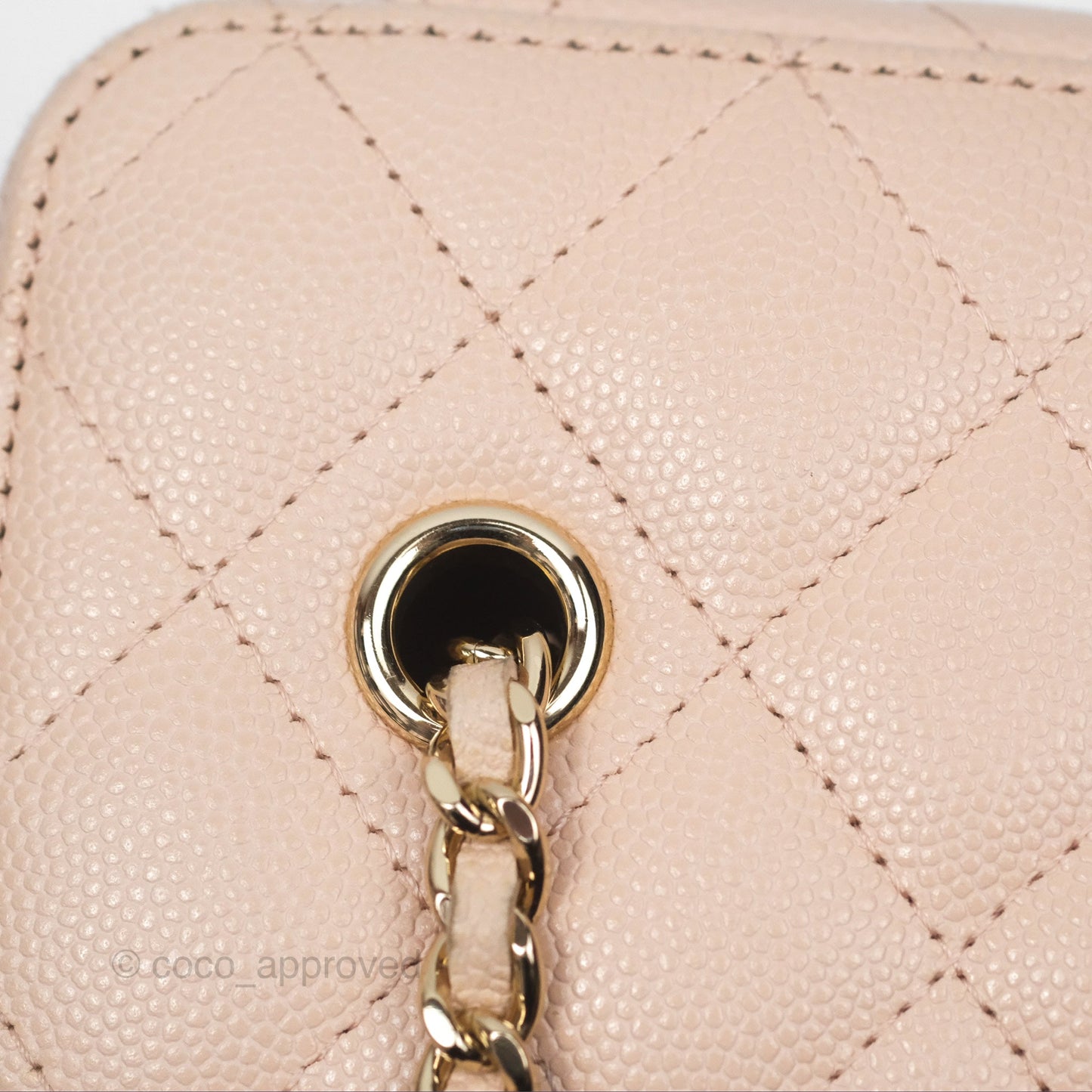 Chanel Vanity Rectangular With Chain Pink Caviar Gold Hardware